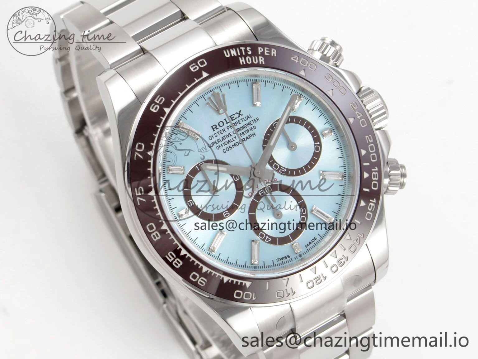 Daytona 126506 904L SS Clean 1:1 Best Edition Ice Blue Dial Diamonds Markers on 904L SS Bracelet Super Clone DD Snug 250