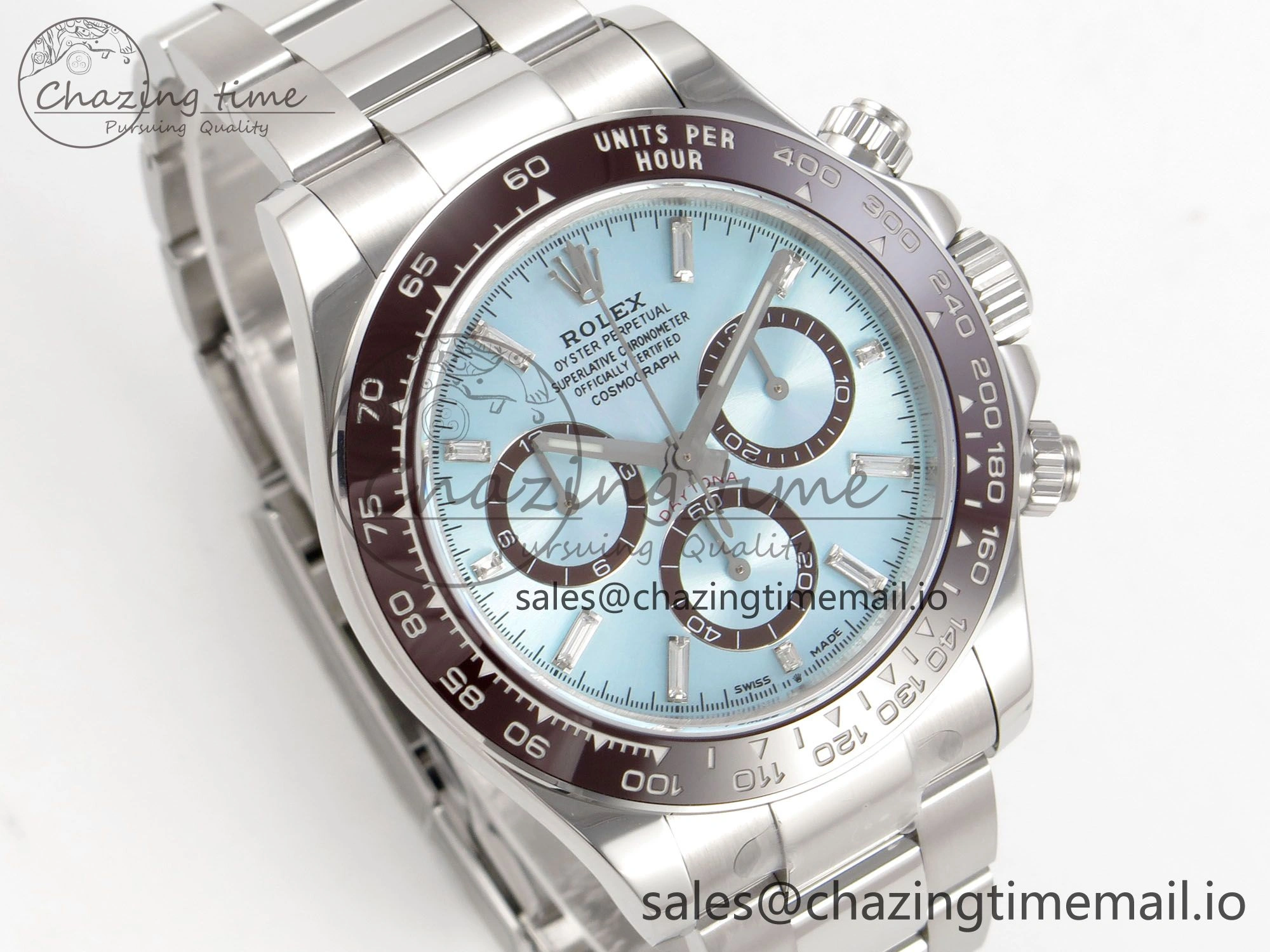 Daytona 126506 904L SS Clean 1:1 Best Edition Ice Blue Dial Diamonds Markers on 904L SS Bracelet Super Clone DD Snug 250