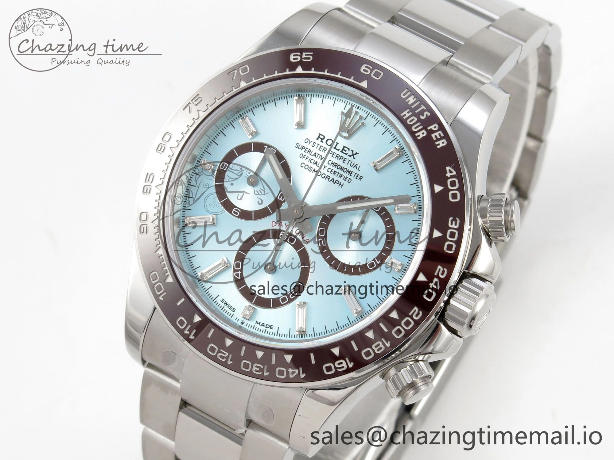 Daytona 126506 904L SS Clean 1:1 Best Edition Ice Blue Dial Diamonds Markers on 904L SS Bracelet Super Clone DD Snug 250