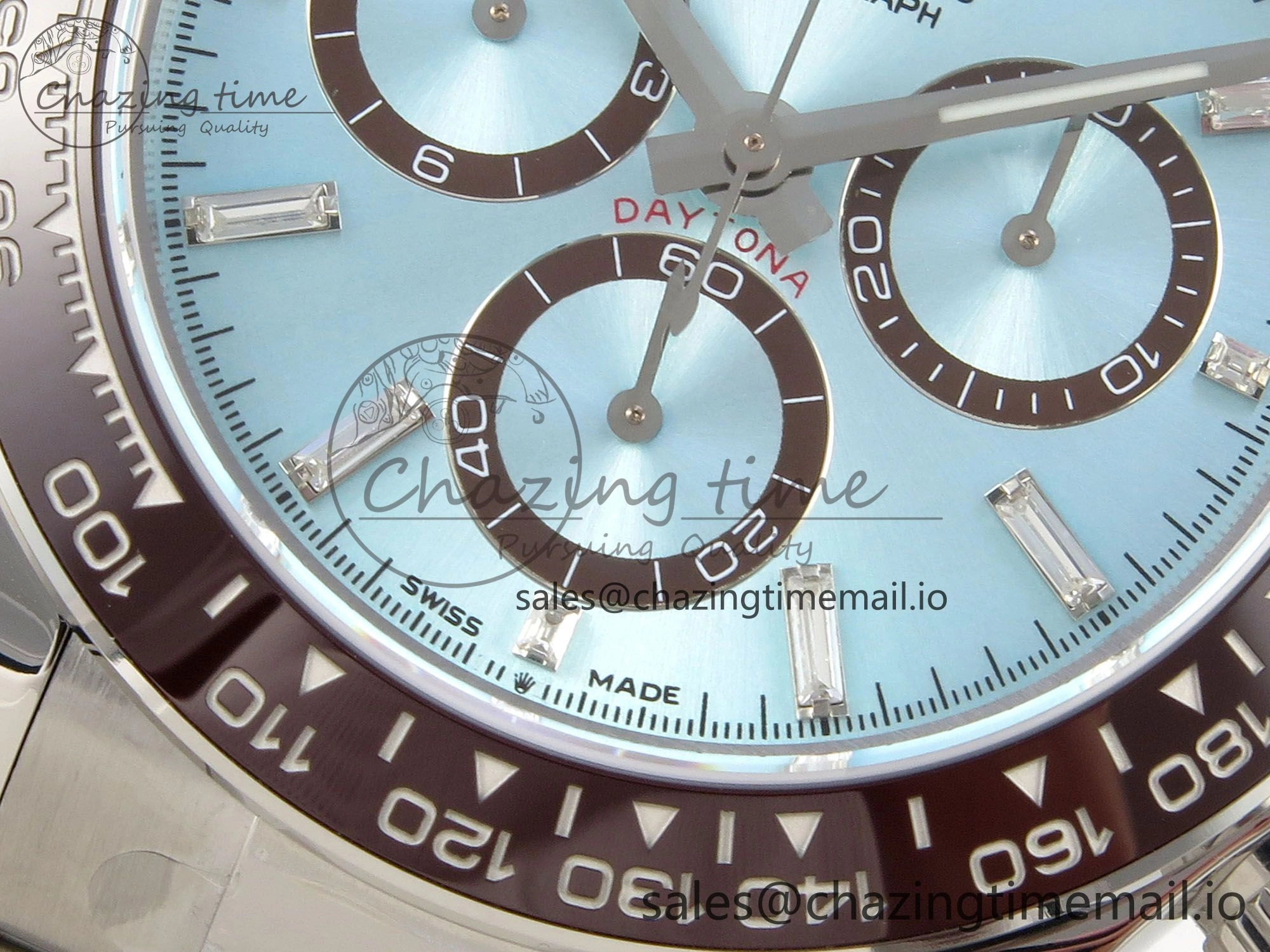 Daytona 126506 904L SS Clean 1:1 Best Edition Ice Blue Dial Diamonds Markers on 904L SS Bracelet Super Clone DD Snug 250