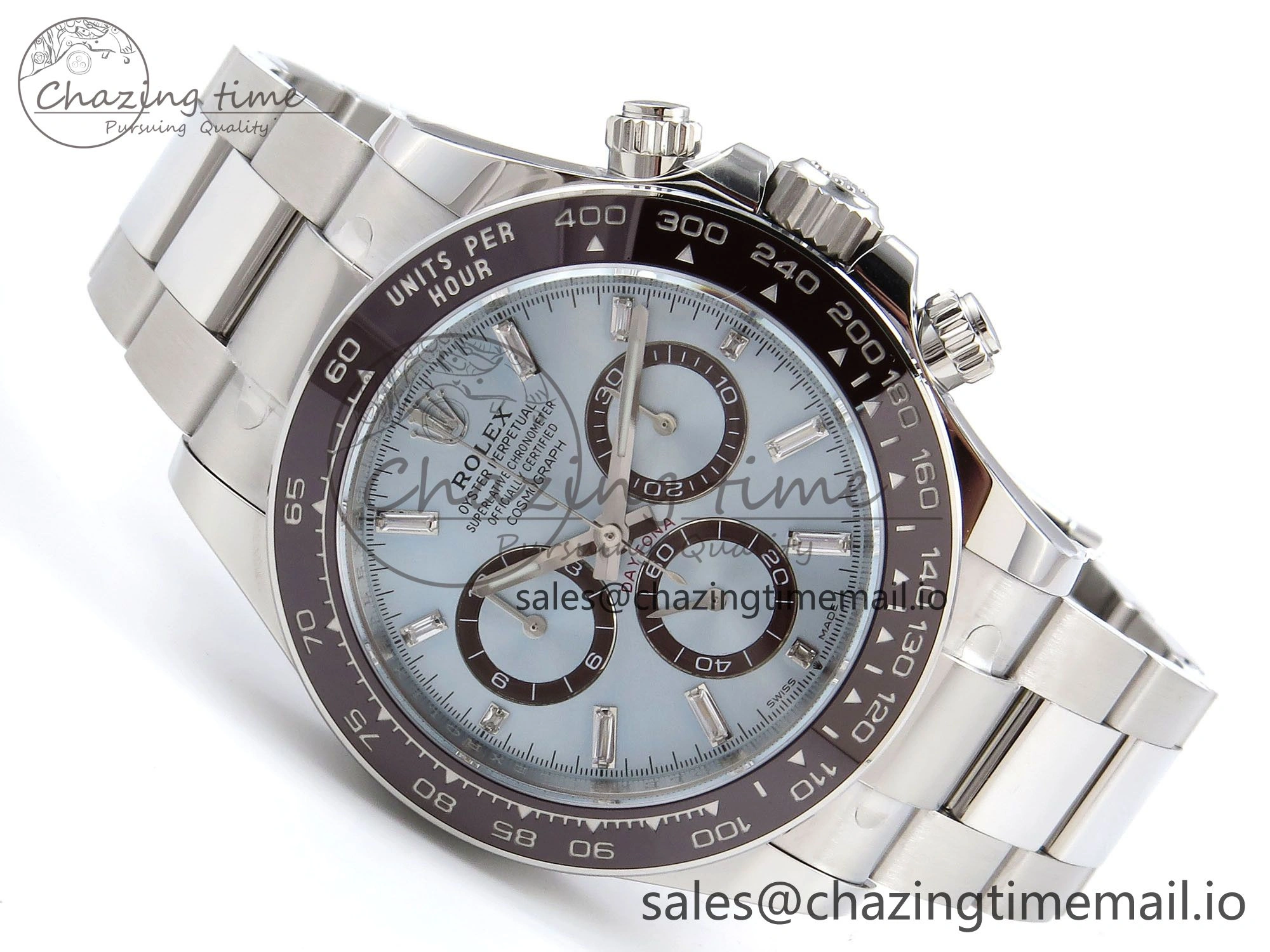 Snug Daytona 126506 APSF 1:1 Best Edition 904L Steel Ice Blue Diamonds Markers Dial on SS Braclet SH 1239