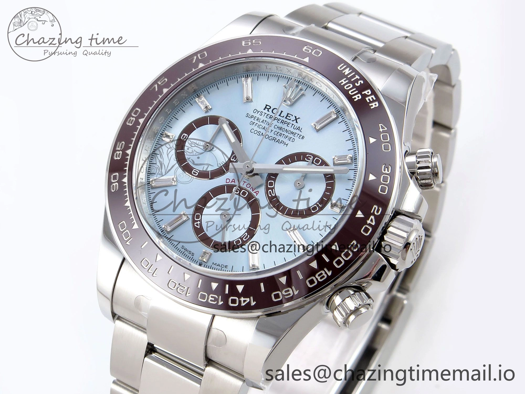 Snug Daytona 126506 APSF 1:1 Best Edition 904L Steel Ice Blue Diamonds Markers Dial on SS Braclet SH 1239