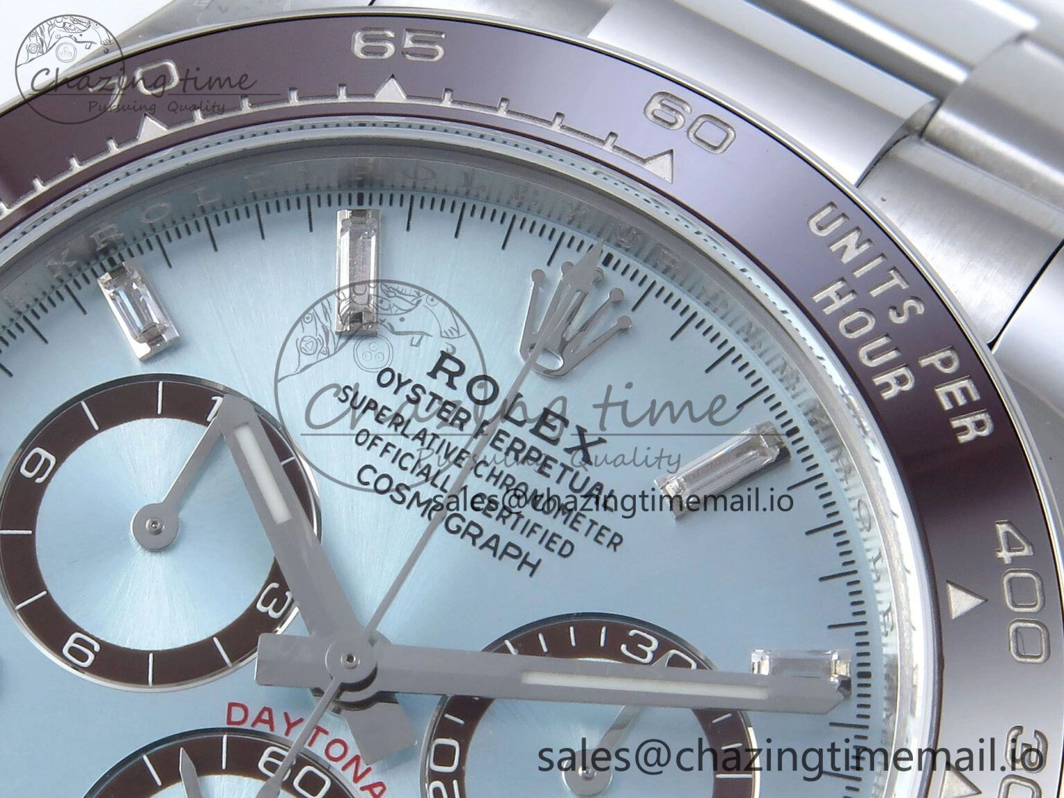 WeatherProof Daytona 126506 AR+F 1:1 Best Edition Ice Blue Diamonds Dial Lume Marker on SS Braclet SH 854