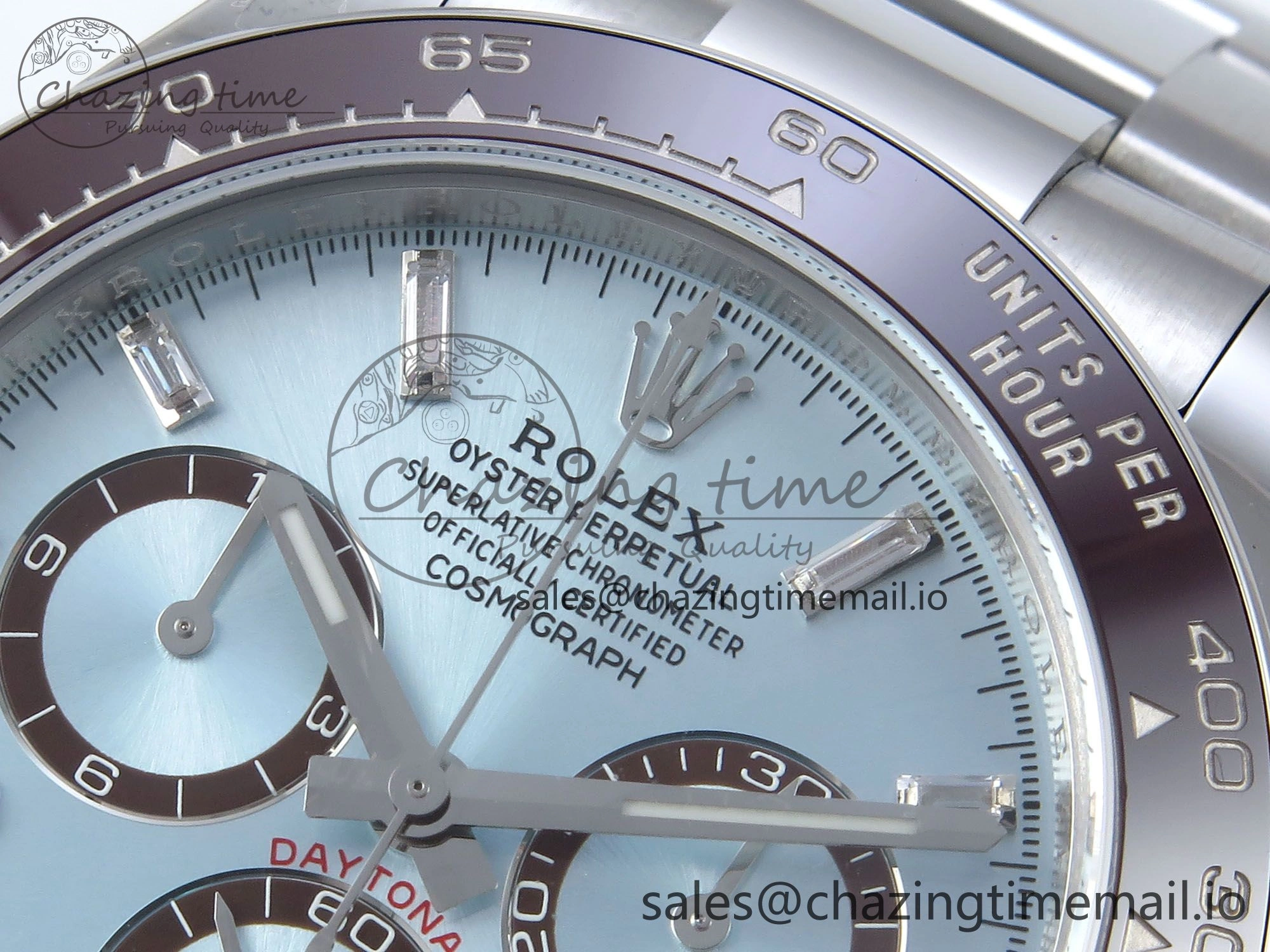 WeatherProof Daytona 126506 AR+F 1:1 Best Edition Ice Blue Diamonds Dial Lume Marker on SS Braclet SH 854