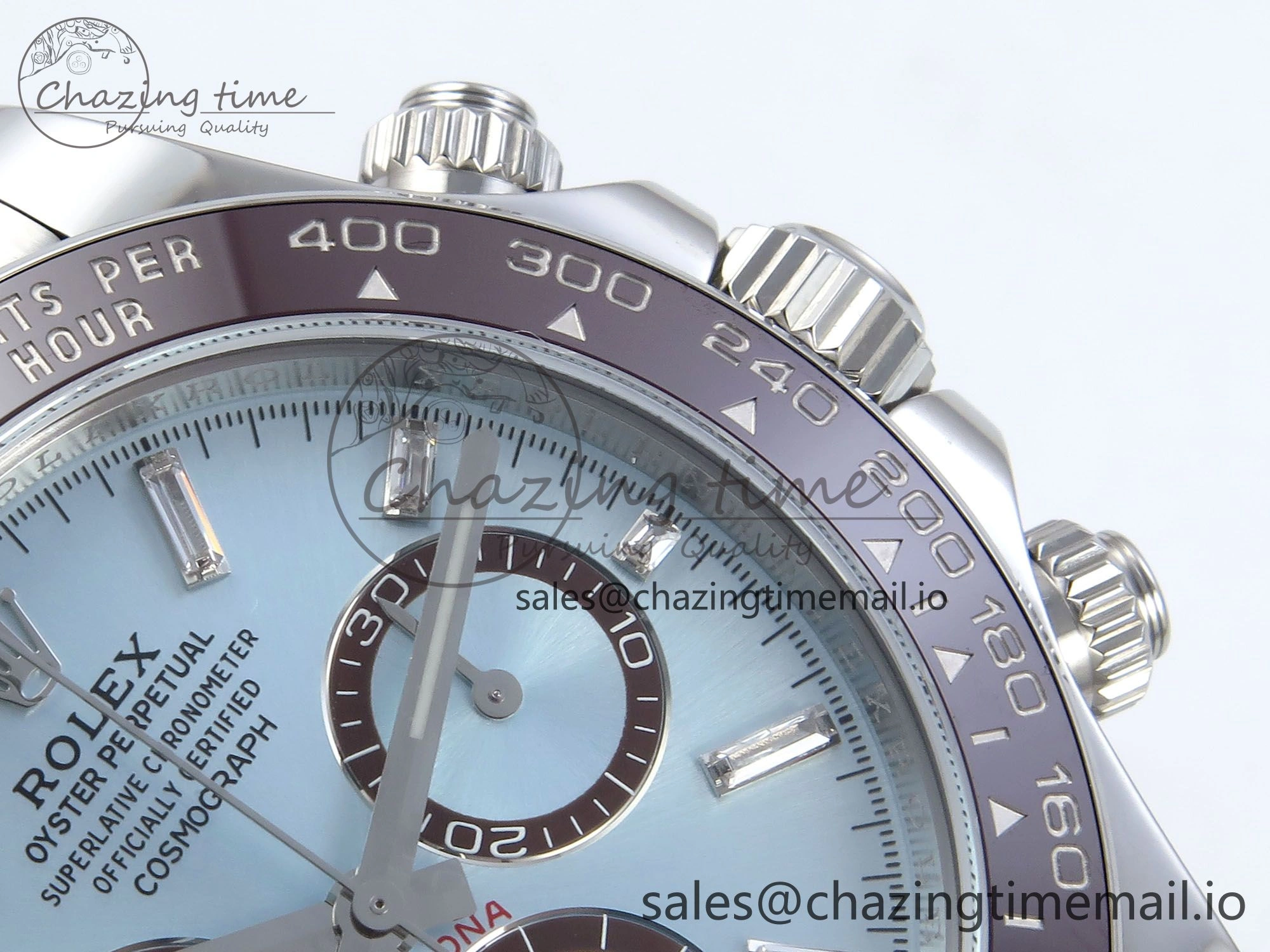 WeatherProof Daytona 126506 AR+F 1:1 Best Edition Ice Blue Diamonds Dial Lume Marker on SS Braclet SH 854