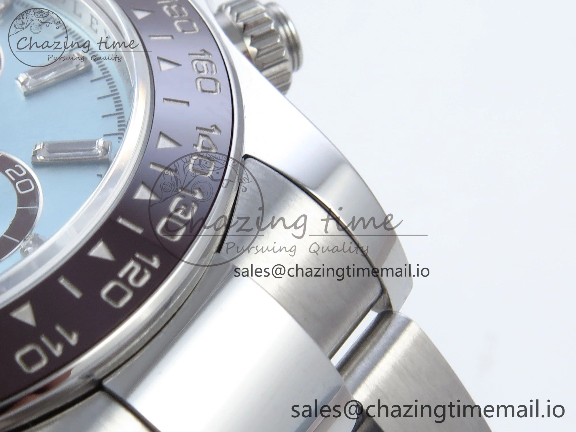 WeatherProof Daytona 126506 AR+F 1:1 Best Edition Ice Blue Diamonds Dial Lume Marker on SS Braclet SH 854