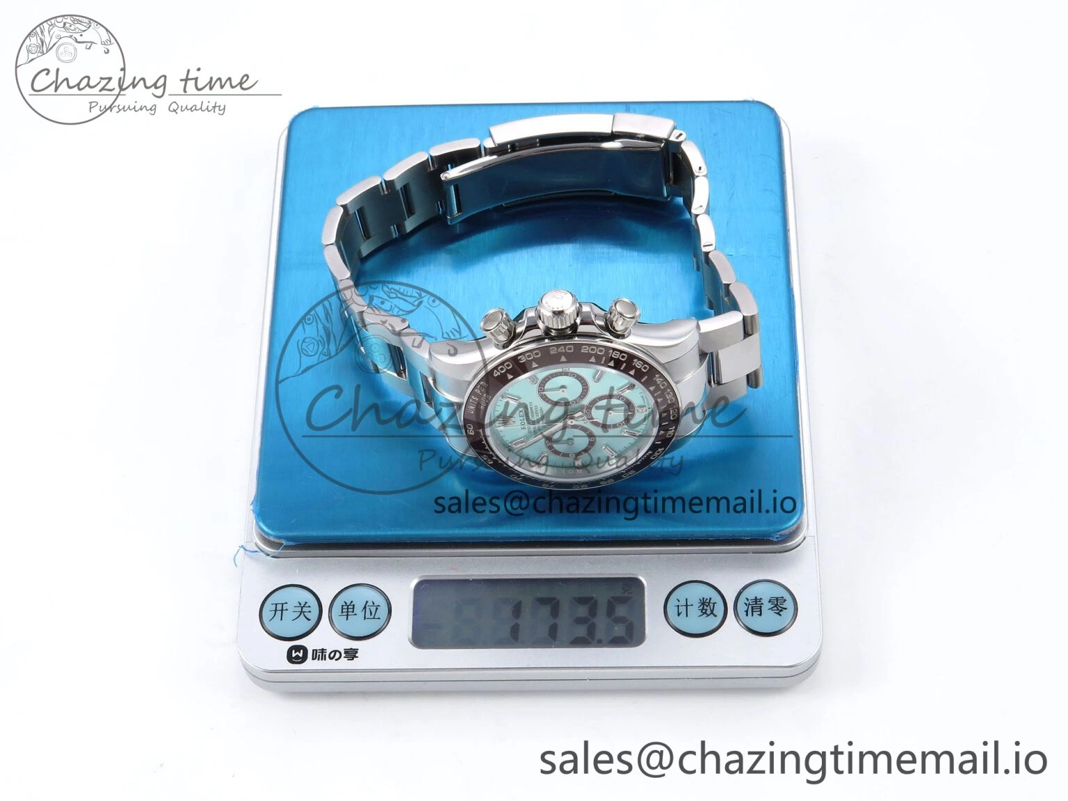 Stretchable Daytona 126506 QF 1:1 Best Edition Ice Blue Dial Crystal Marker on SS YG Bracelet SH4131 V6 (Gain Weight） 1089