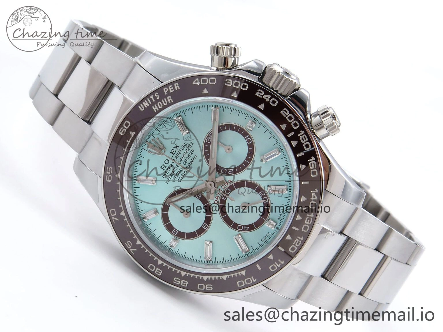 Stretchable Daytona 126506 QF 1:1 Best Edition Ice Blue Dial Crystal Marker on SS YG Bracelet SH4131 V6 (Gain Weight） 1089