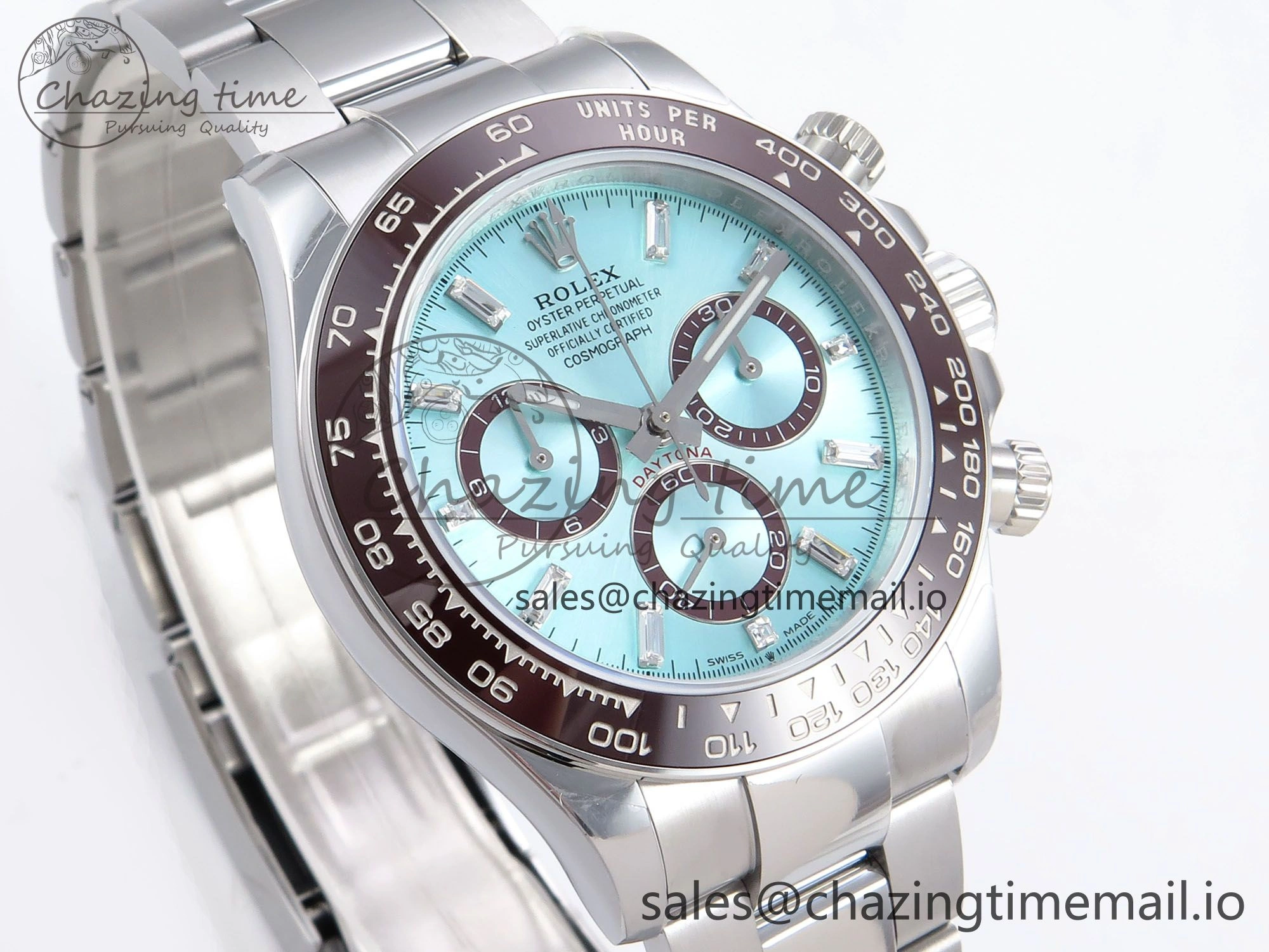 Stretchable Daytona 126506 QF 1:1 Best Edition Ice Blue Dial Crystal Marker on SS YG Bracelet SH4131 V6 (Gain Weight） 1089