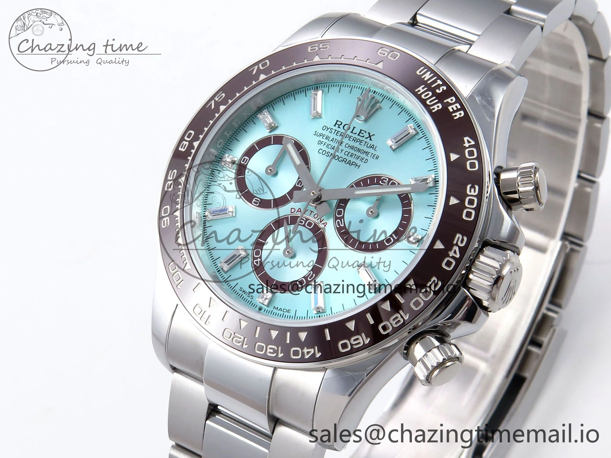 Stretchable Daytona 126506 QF 1:1 Best Edition Ice Blue Dial Crystal Marker on SS YG Bracelet SH4131 V6 (Gain Weight） 1089
