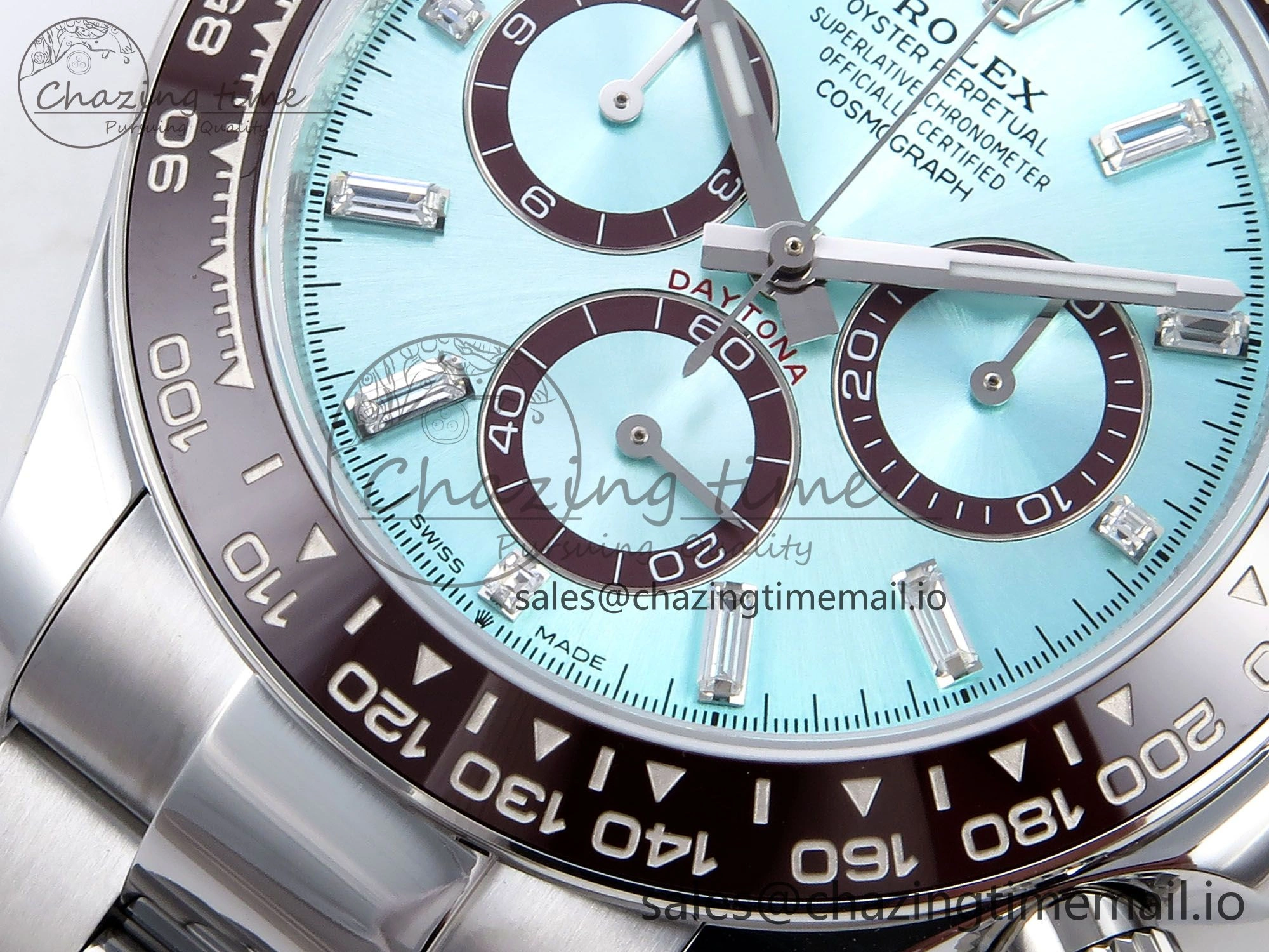 Stretchable Daytona 126506 QF 1:1 Best Edition Ice Blue Dial Crystal Marker on SS YG Bracelet SH4131 V6 (Gain Weight） 1089
