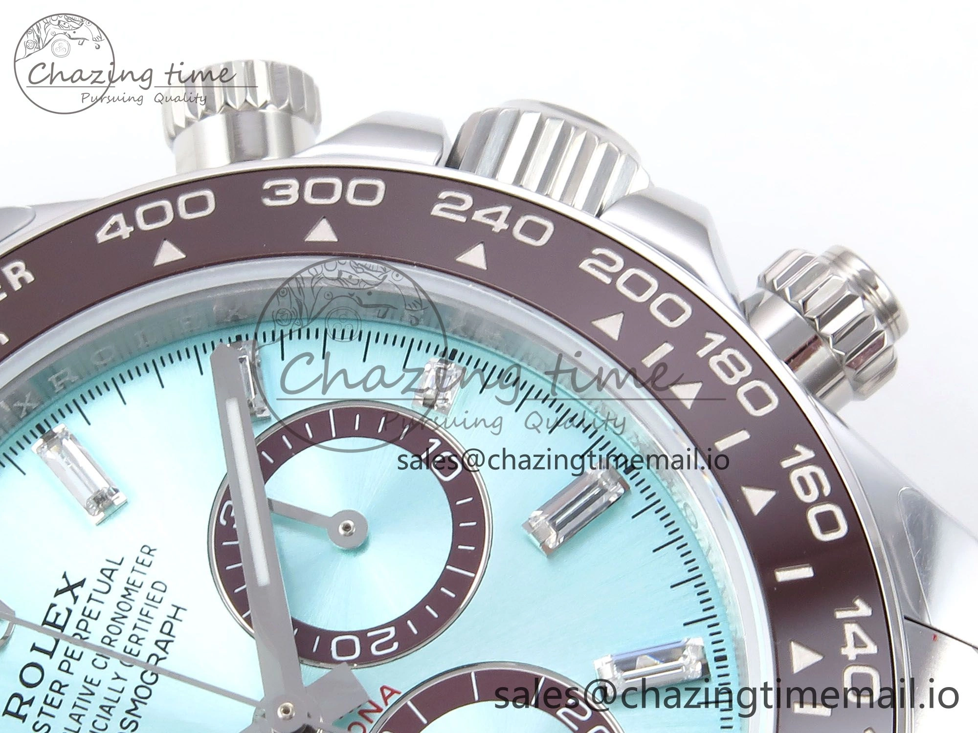 Stretchable Daytona 126506 QF 1:1 Best Edition Ice Blue Dial Crystal Marker on SS YG Bracelet SH4131 V6 (Gain Weight） 1089
