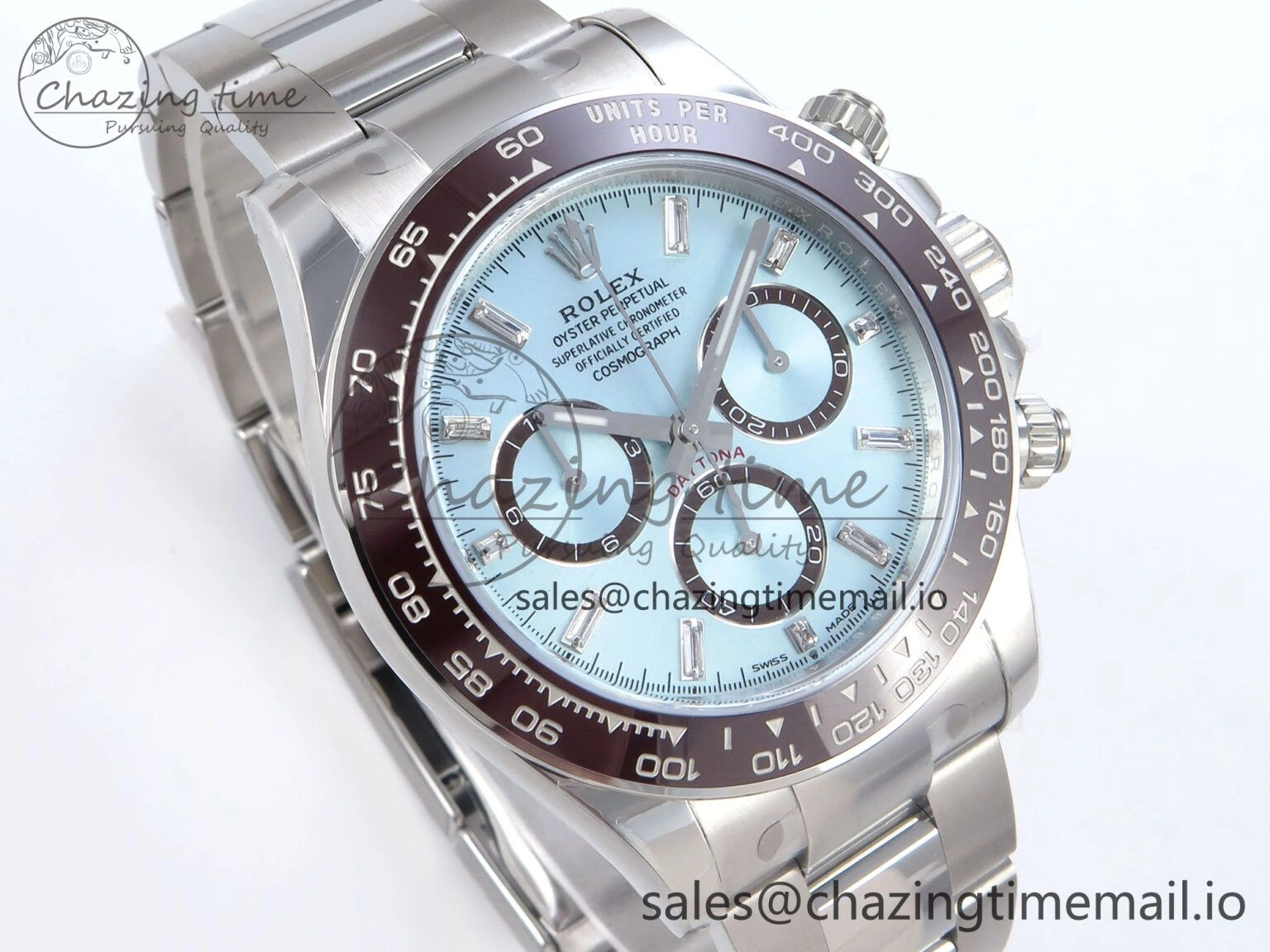 NewStyle Daytona 126506 VSF 40mm SS 1:1 Best Edition Ice Blue Diamonds Dial on SS Bracelet SA4131 Super Clone 914