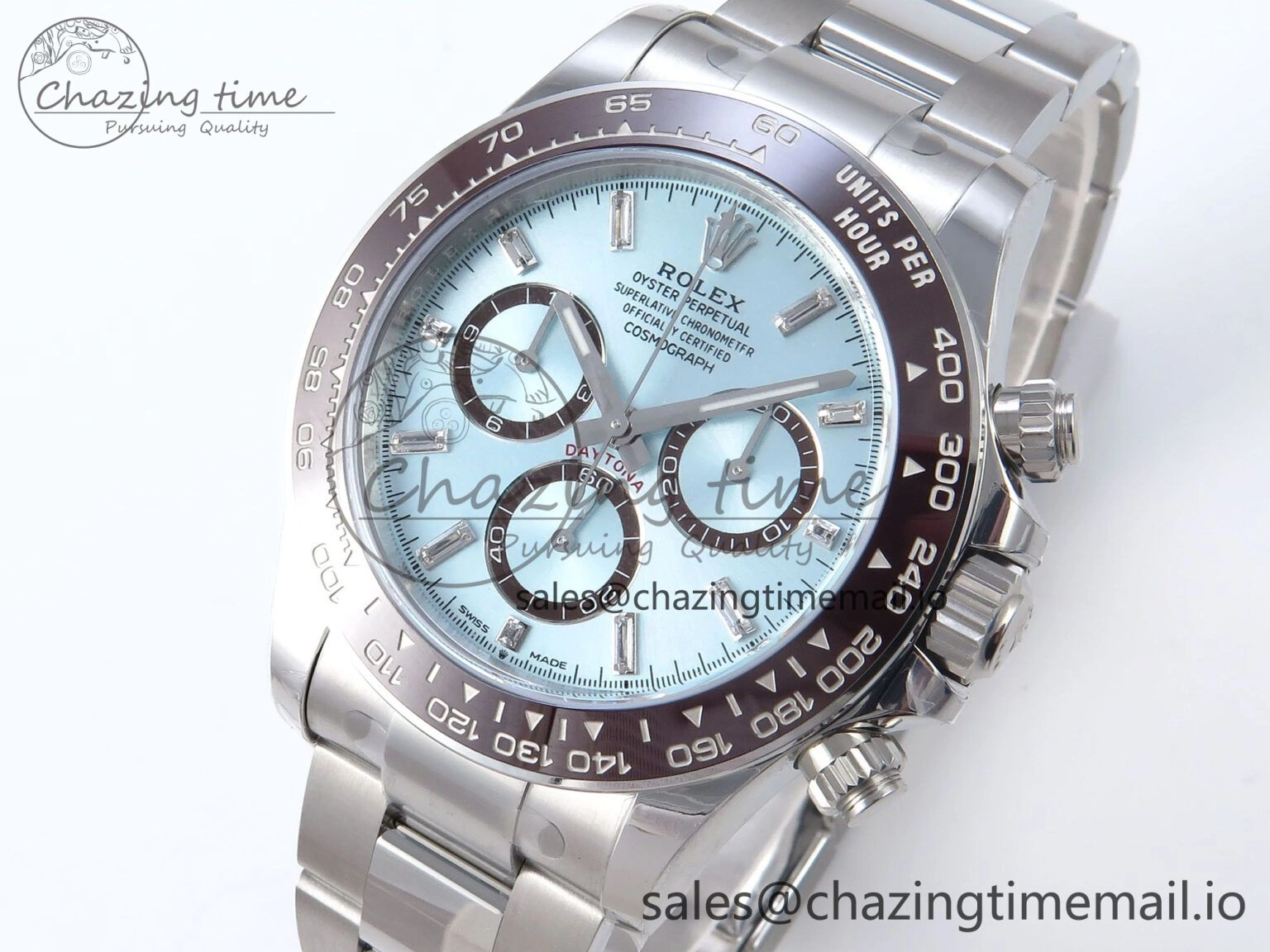 NewStyle Daytona 126506 VSF 40mm SS 1:1 Best Edition Ice Blue Diamonds Dial on SS Bracelet SA4131 Super Clone 914