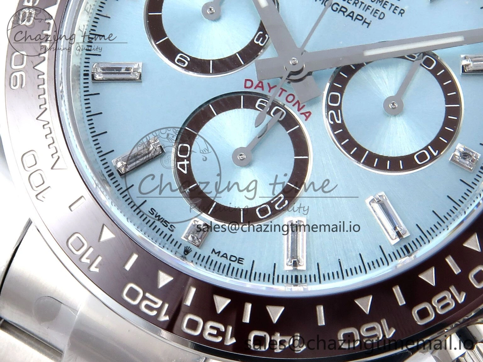 NewStyle Daytona 126506 VSF 40mm SS 1:1 Best Edition Ice Blue Diamonds Dial on SS Bracelet SA4131 Super Clone 914