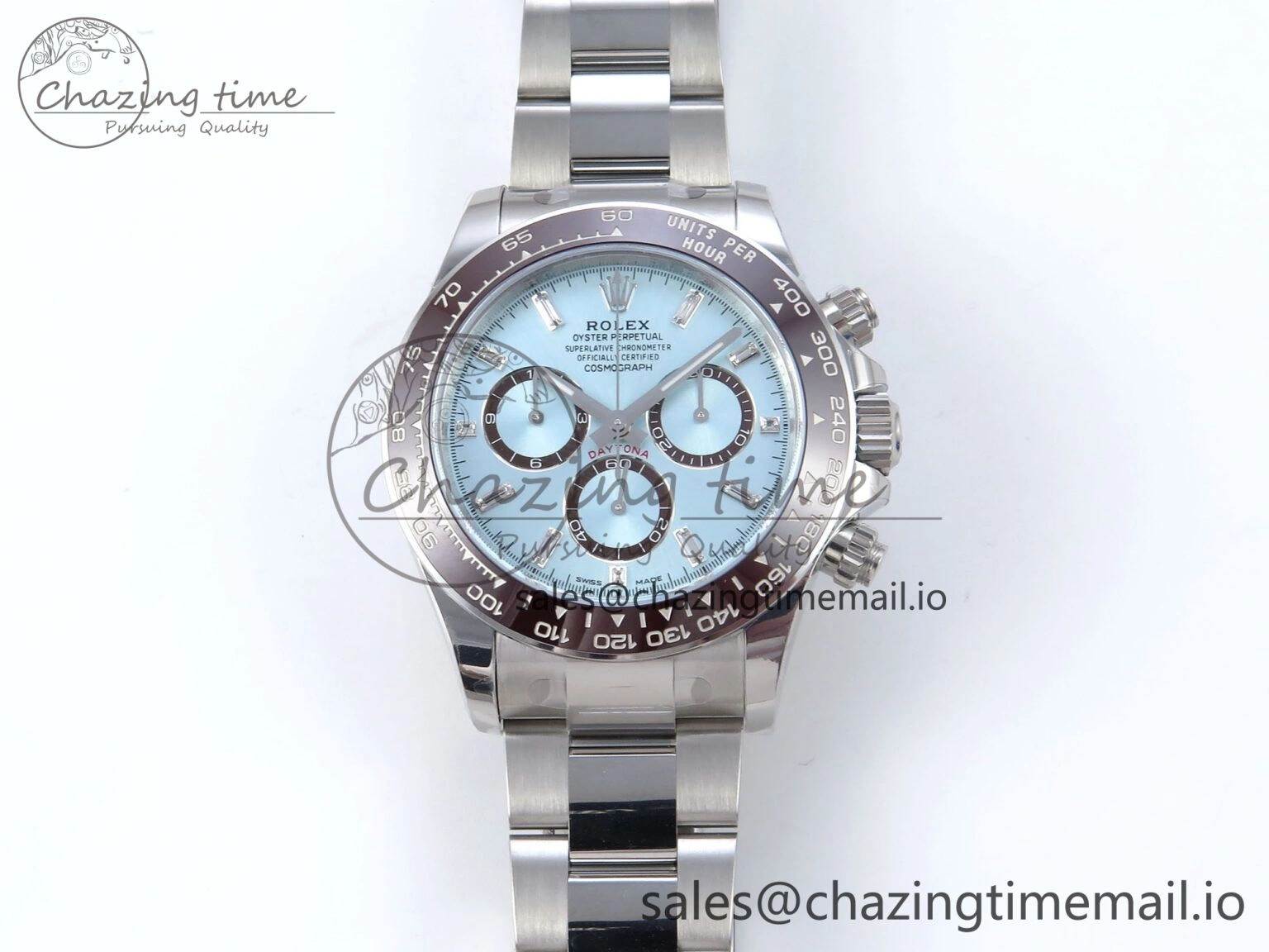 NewStyle Daytona 126506 VSF 40mm SS 1:1 Best Edition Ice Blue Diamonds Dial on SS Bracelet SA4131 Super Clone 914