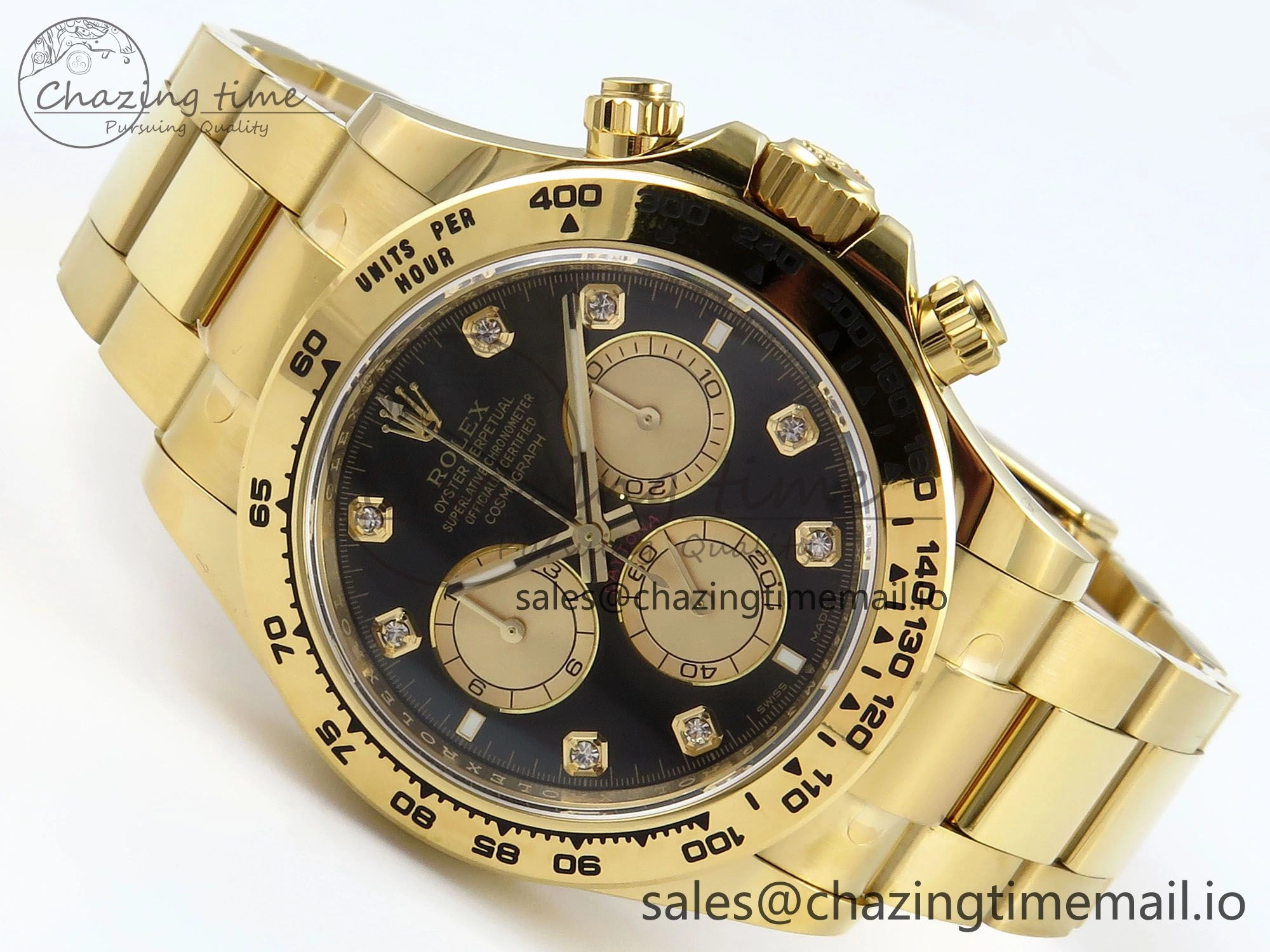 Affordable Daytona 126508 APSF 1:1 Best Edition Black YG Diamonds Dial on YG Braclet SH 741