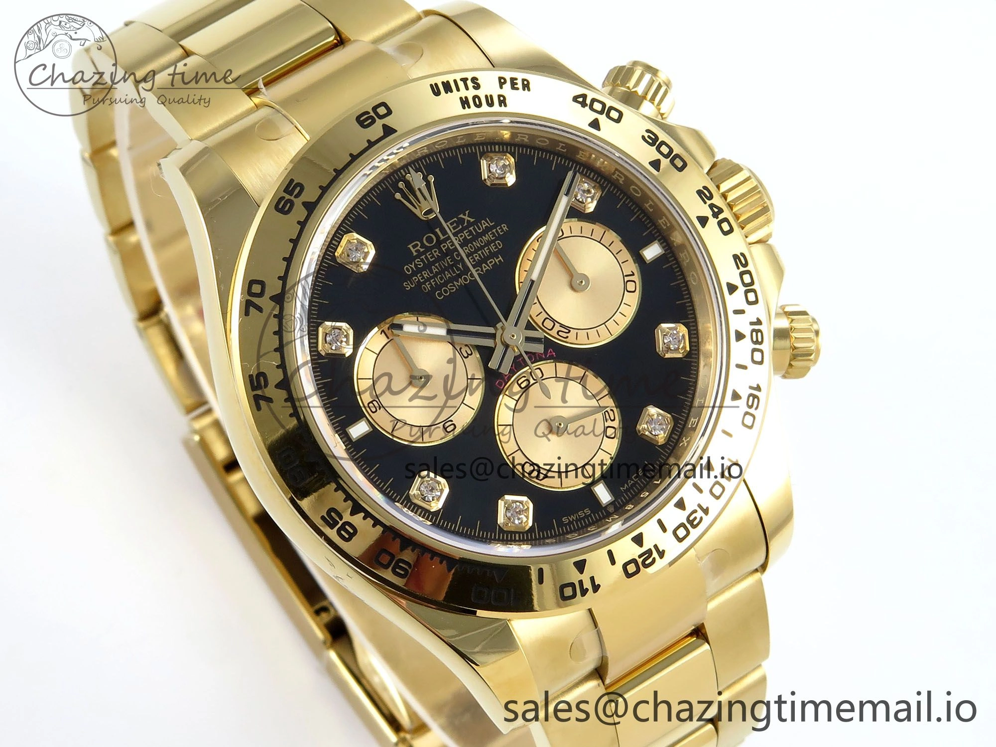 Affordable Daytona 126508 APSF 1:1 Best Edition Black YG Diamonds Dial on YG Braclet SH 741