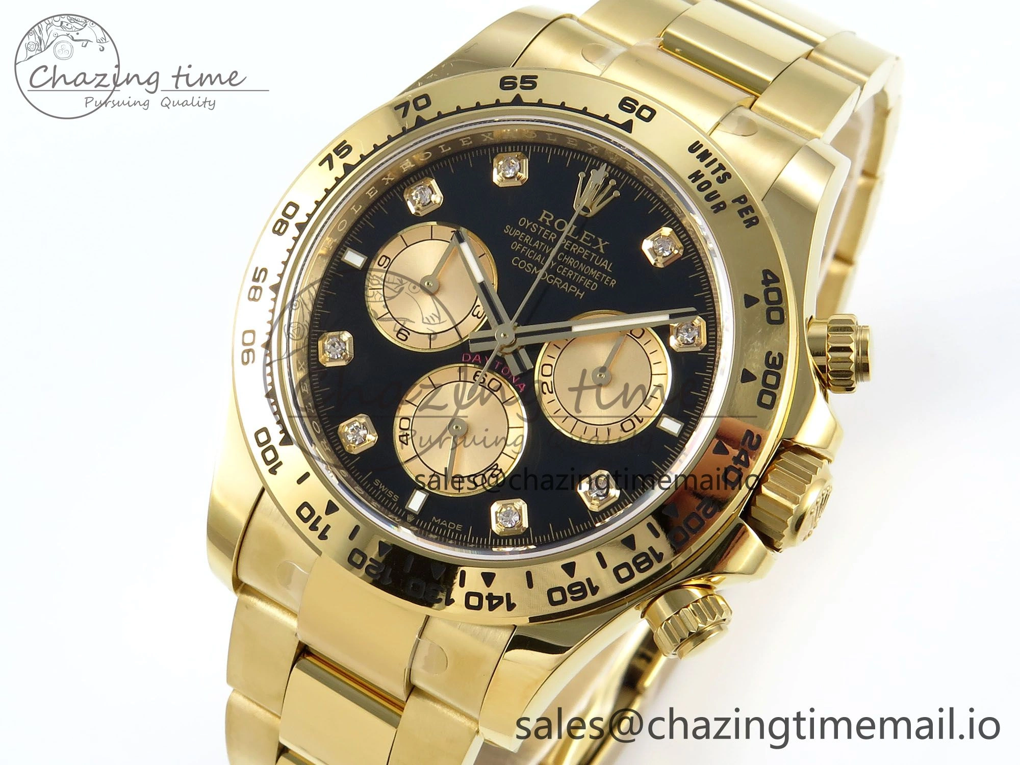 Affordable Daytona 126508 APSF 1:1 Best Edition Black YG Diamonds Dial on YG Braclet SH 741