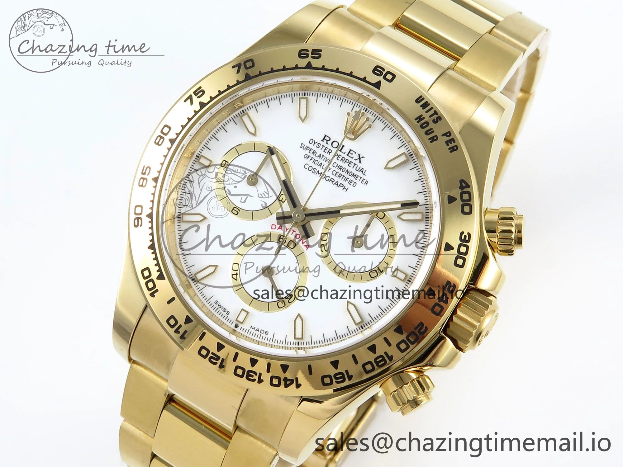 Fashionable Daytona 126508 APSF 1:1 Best Edition White Dial on YG Braclet SH 738