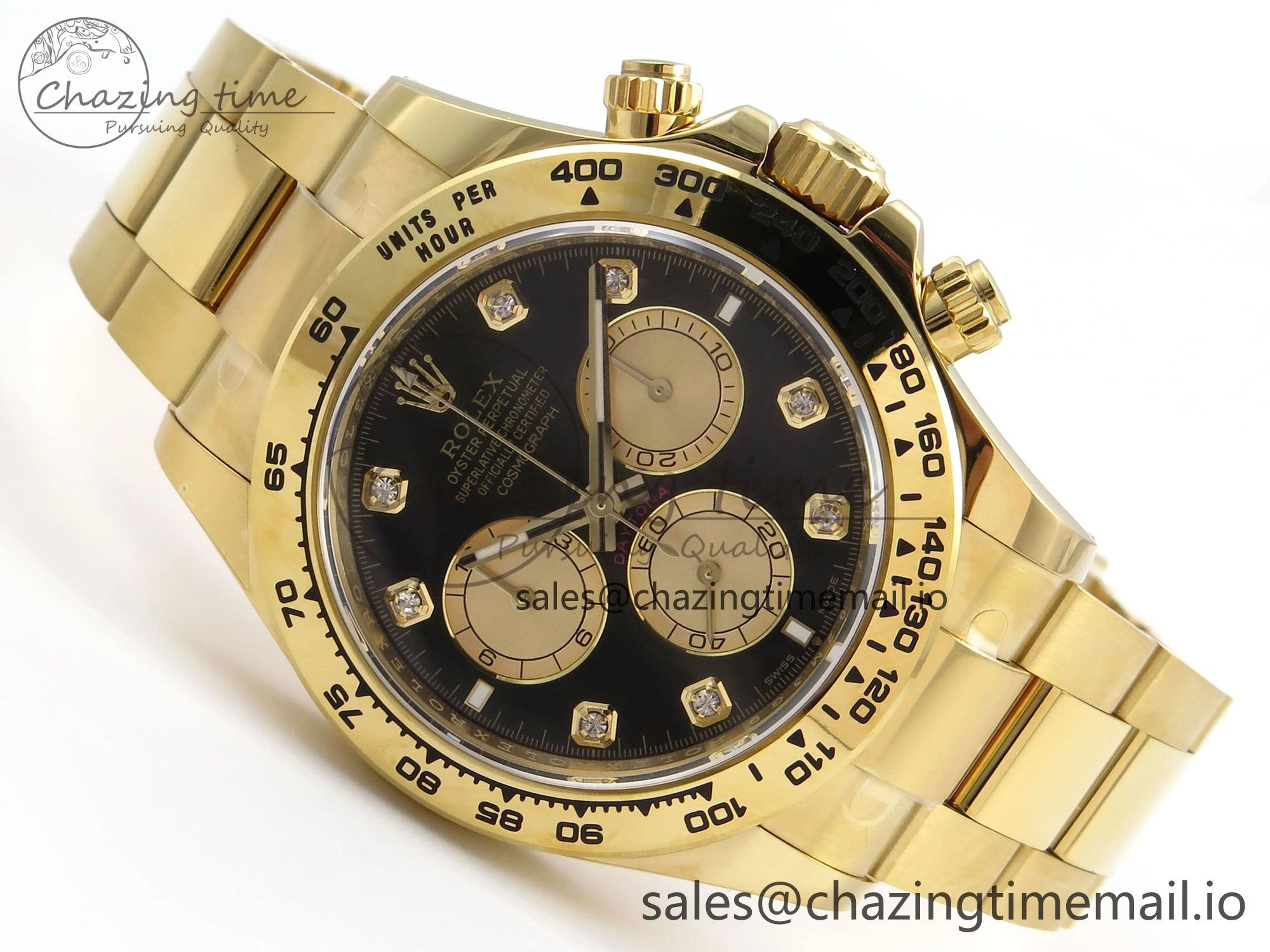Practical Daytona 126508 APSF 1:1 Best Edition YG Black Diamonds Dial on YG Bracelet SH 1023