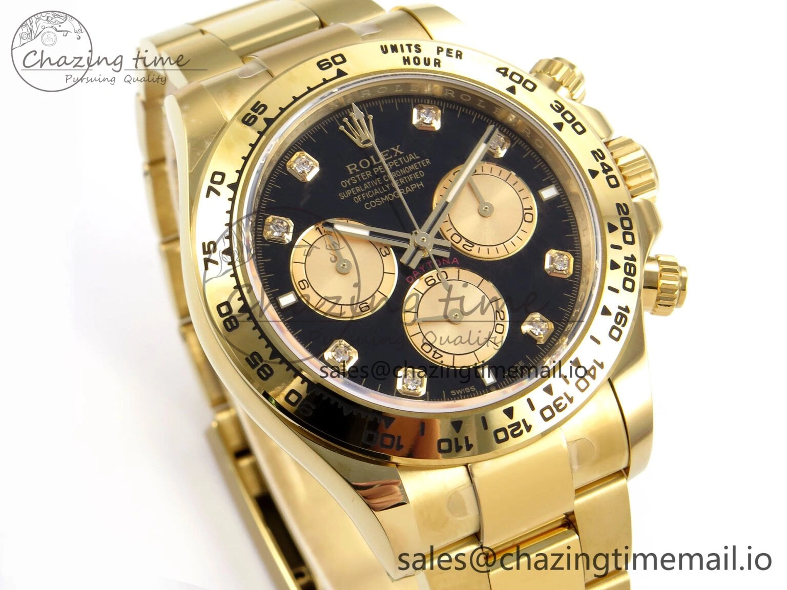 Practical Daytona 126508 APSF 1:1 Best Edition YG Black Diamonds Dial on YG Bracelet SH 1023