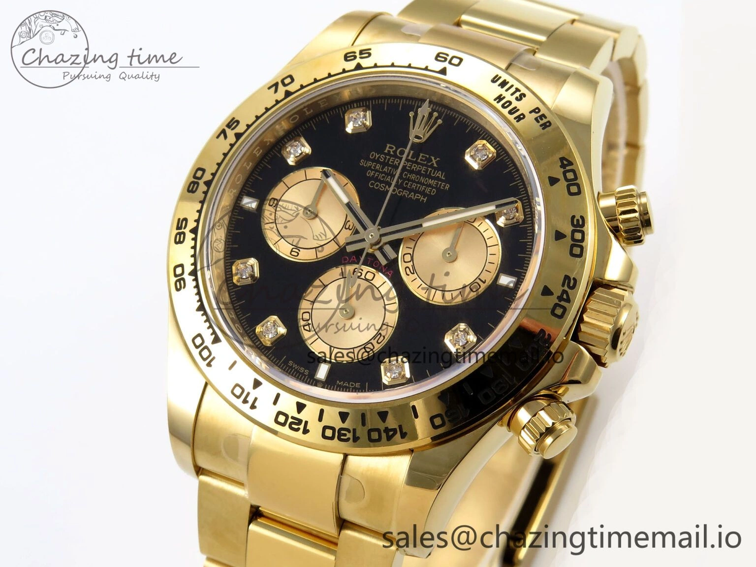 Practical Daytona 126508 APSF 1:1 Best Edition YG Black Diamonds Dial on YG Bracelet SH 1023