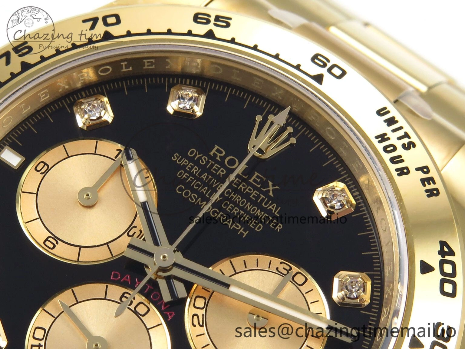 Practical Daytona 126508 APSF 1:1 Best Edition YG Black Diamonds Dial on YG Bracelet SH 1023