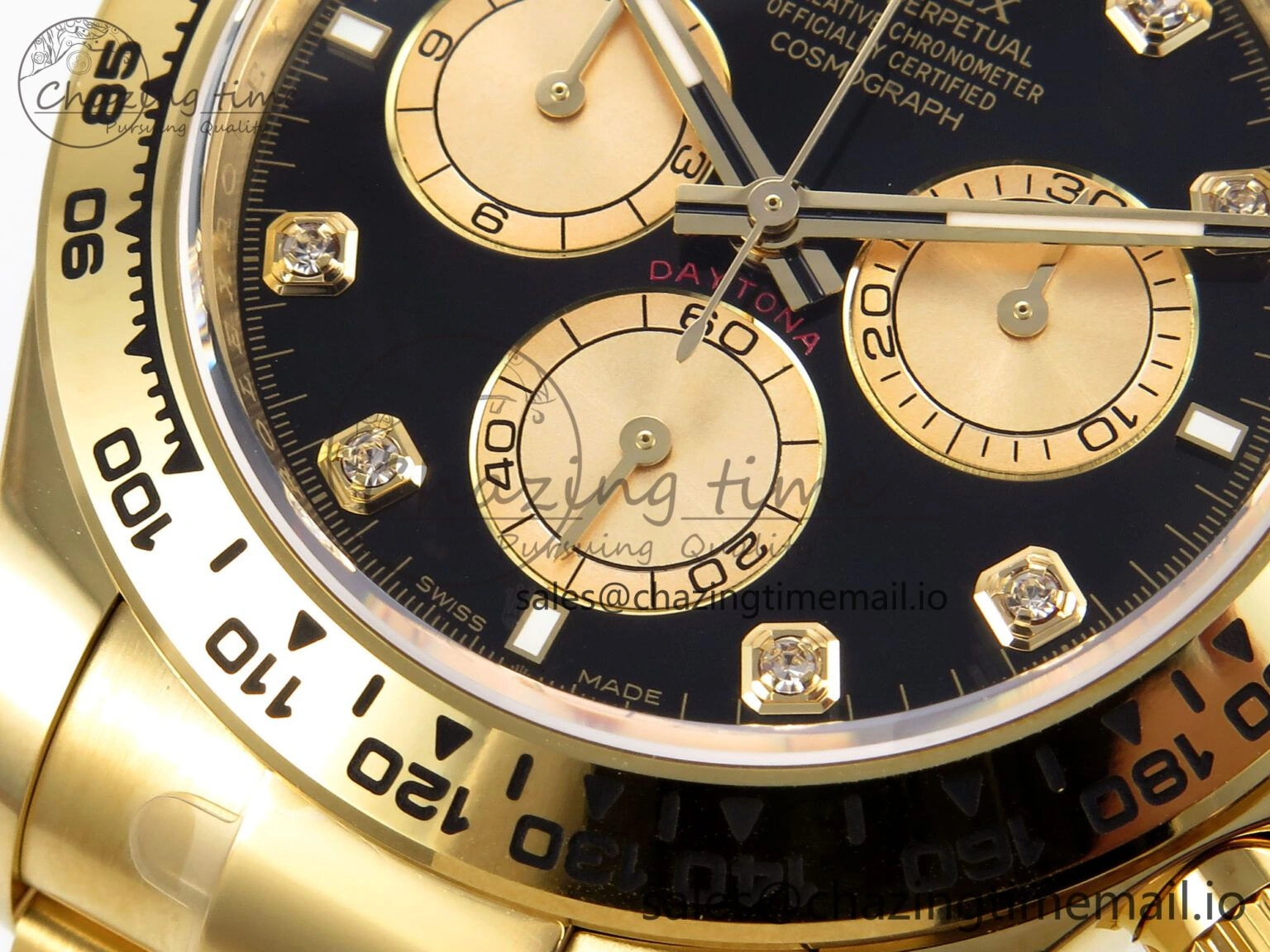 Practical Daytona 126508 APSF 1:1 Best Edition YG Black Diamonds Dial on YG Bracelet SH 1023