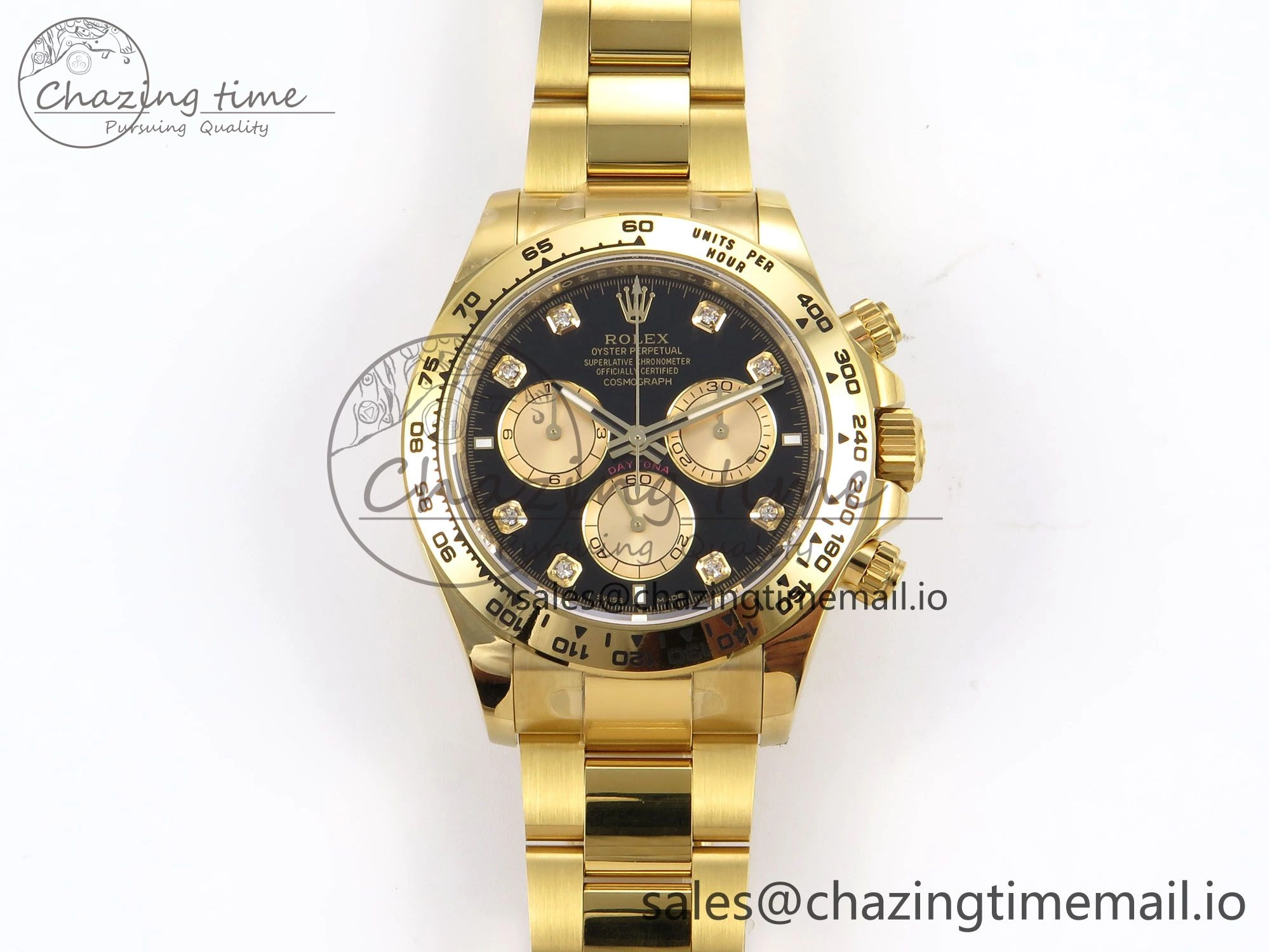 Practical Daytona 126508 APSF 1:1 Best Edition YG Black Diamonds Dial on YG Bracelet SH 1023