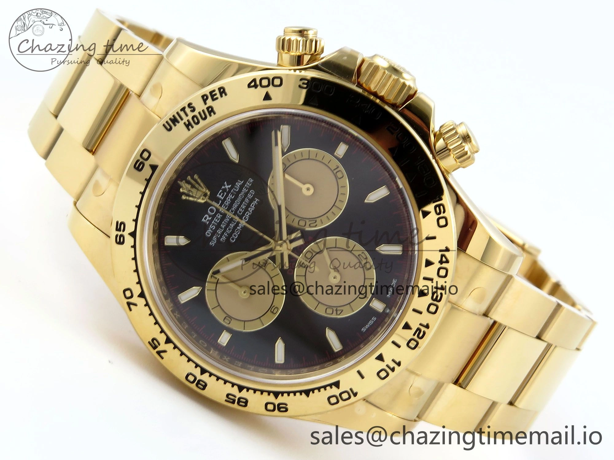Comfortable Daytona 126508 Clean 1:1 Best Edition Black YG Dial on YG Bracelet Super Clone DD 247