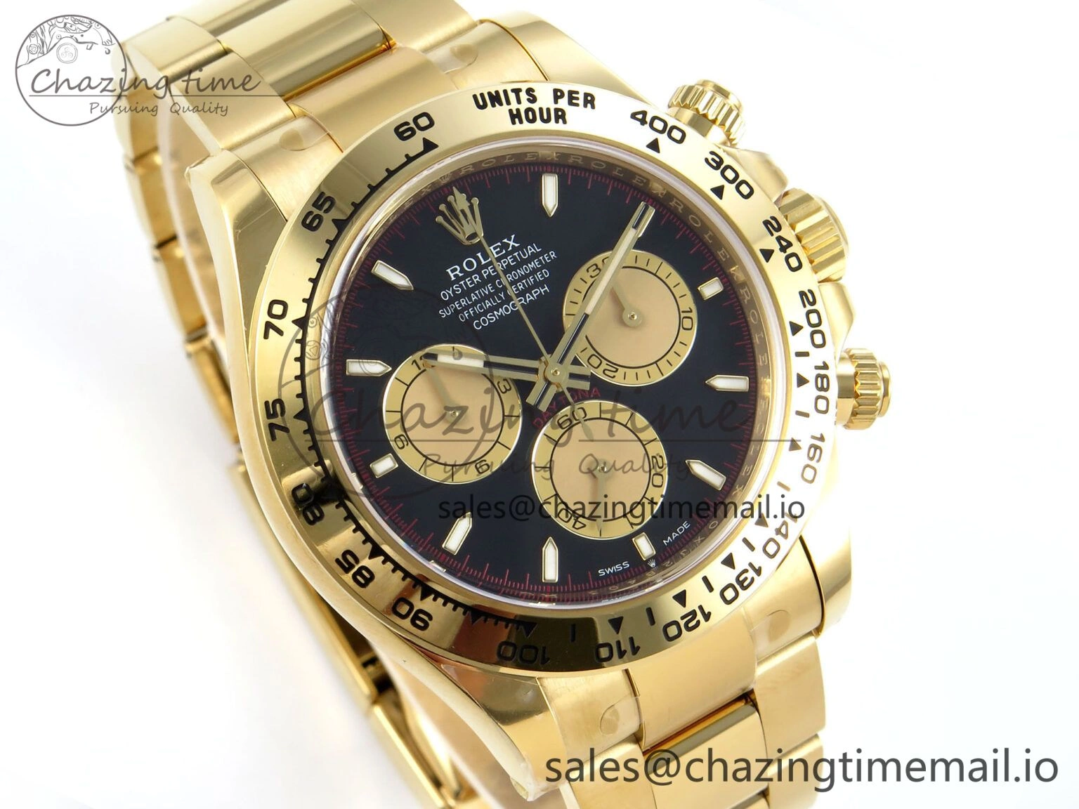 Comfortable Daytona 126508 Clean 1:1 Best Edition Black YG Dial on YG Bracelet Super Clone DD 247