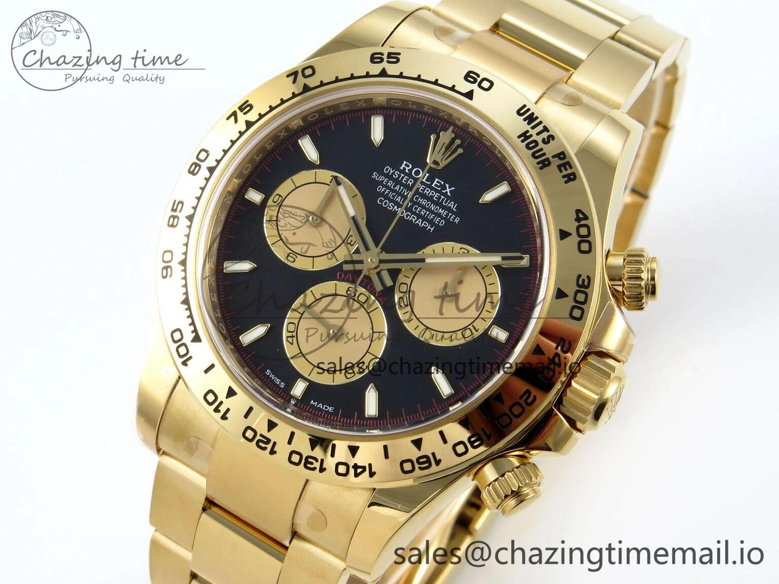 Comfortable Daytona 126508 Clean 1:1 Best Edition Black YG Dial on YG Bracelet Super Clone DD 247