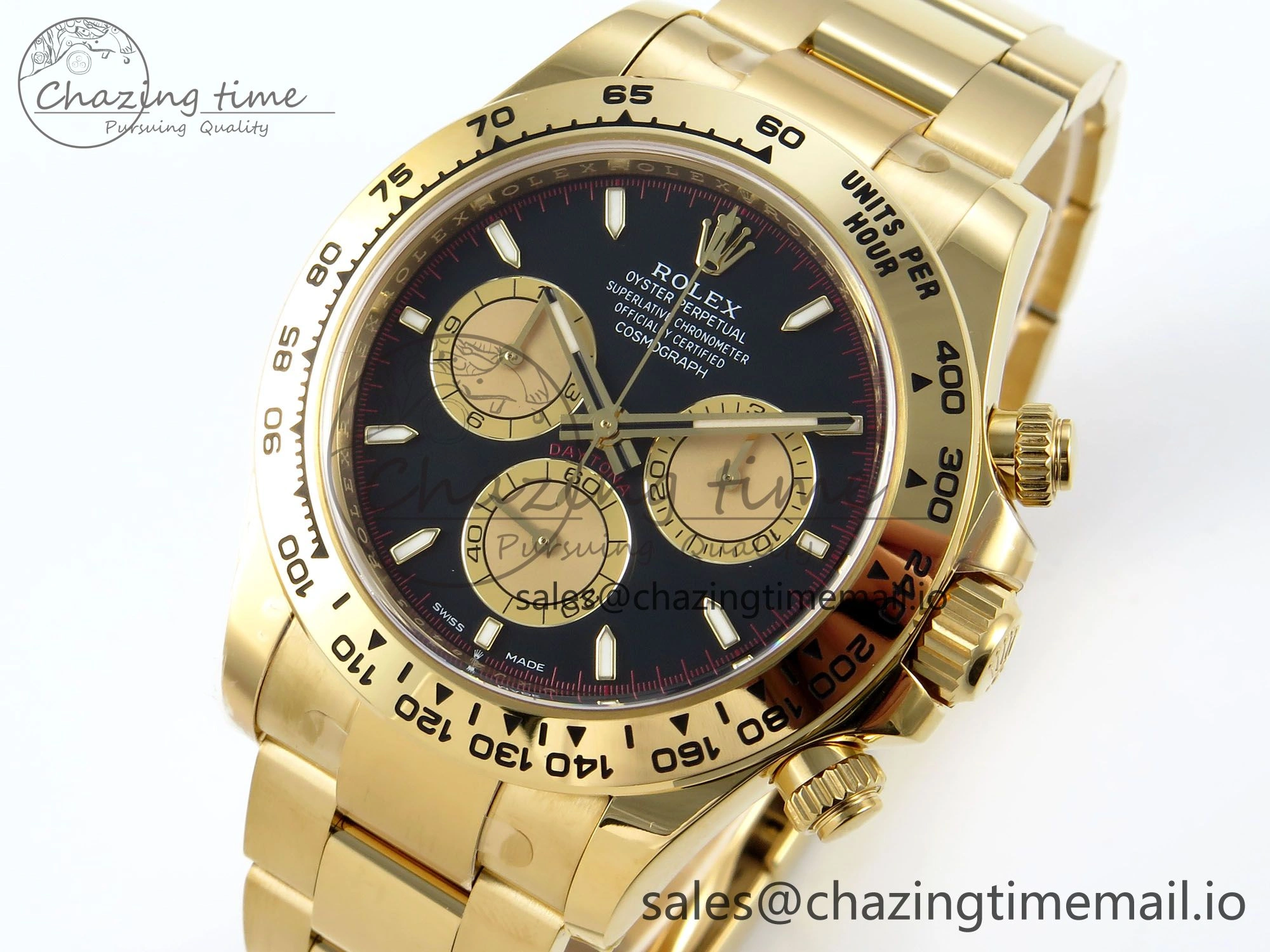 Comfortable Daytona 126508 Clean 1:1 Best Edition Black YG Dial on YG Bracelet Super Clone DD 247