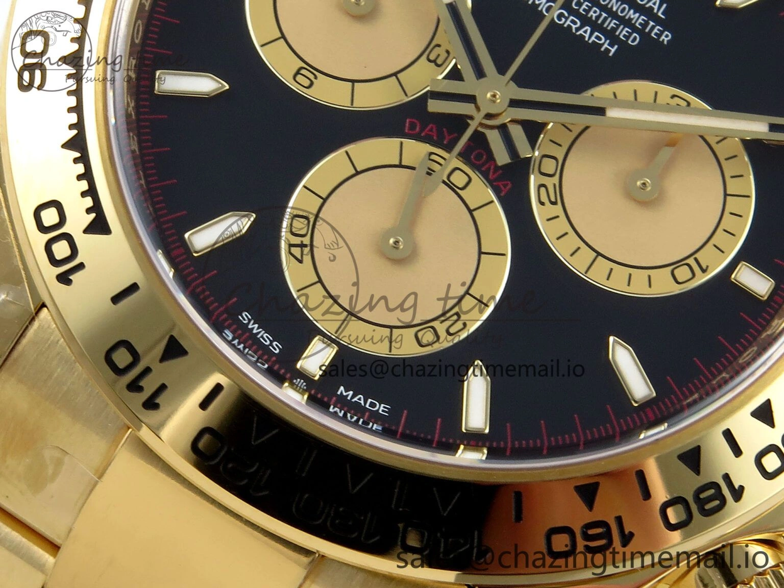 Comfortable Daytona 126508 Clean 1:1 Best Edition Black YG Dial on YG Bracelet Super Clone DD 247