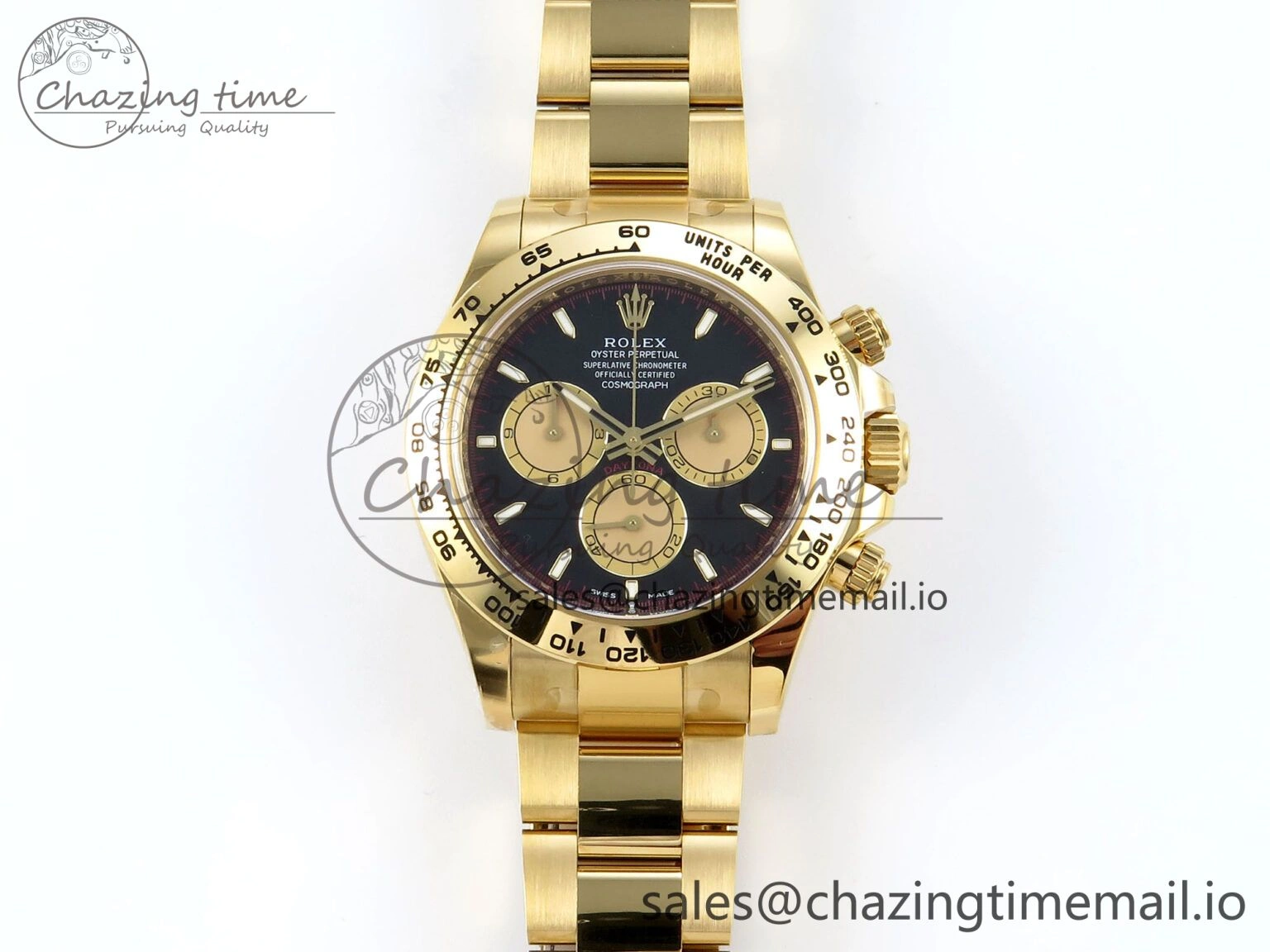 Comfortable Daytona 126508 Clean 1:1 Best Edition Black YG Dial on YG Bracelet Super Clone DD 247