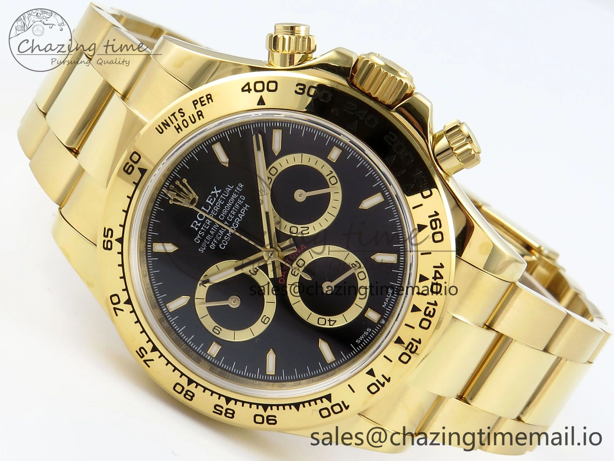 UrbanStyle Daytona 126508 QF 1:1 Best Edition Black Dial on YG Braclet SH4131 V 706