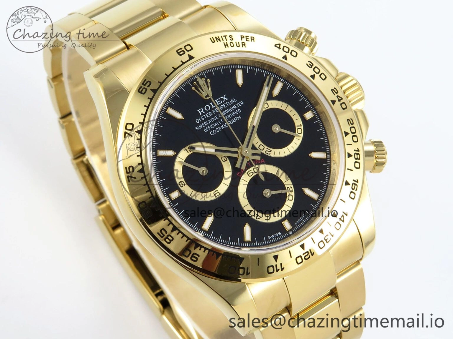 UrbanStyle Daytona 126508 QF 1:1 Best Edition Black Dial on YG Braclet SH4131 V 706