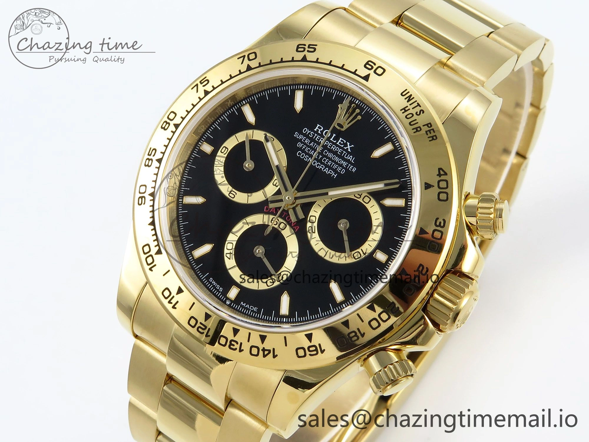 UrbanStyle Daytona 126508 QF 1:1 Best Edition Black Dial on YG Braclet SH4131 V 706