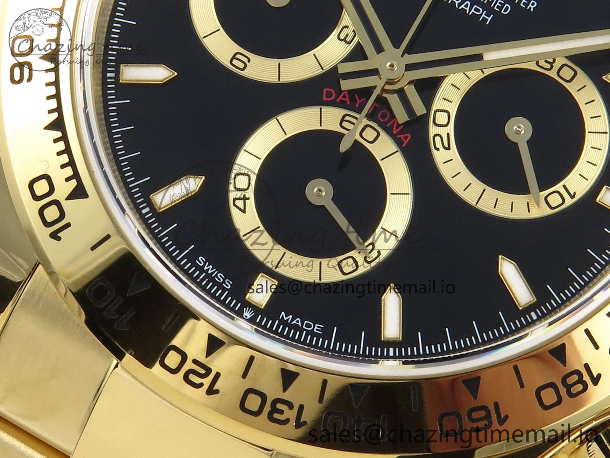 UrbanStyle Daytona 126508 QF 1:1 Best Edition Black Dial on YG Braclet SH4131 V 706
