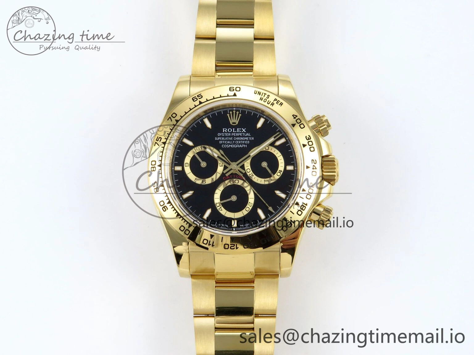 UrbanStyle Daytona 126508 QF 1:1 Best Edition Black Dial on YG Braclet SH4131 V 706