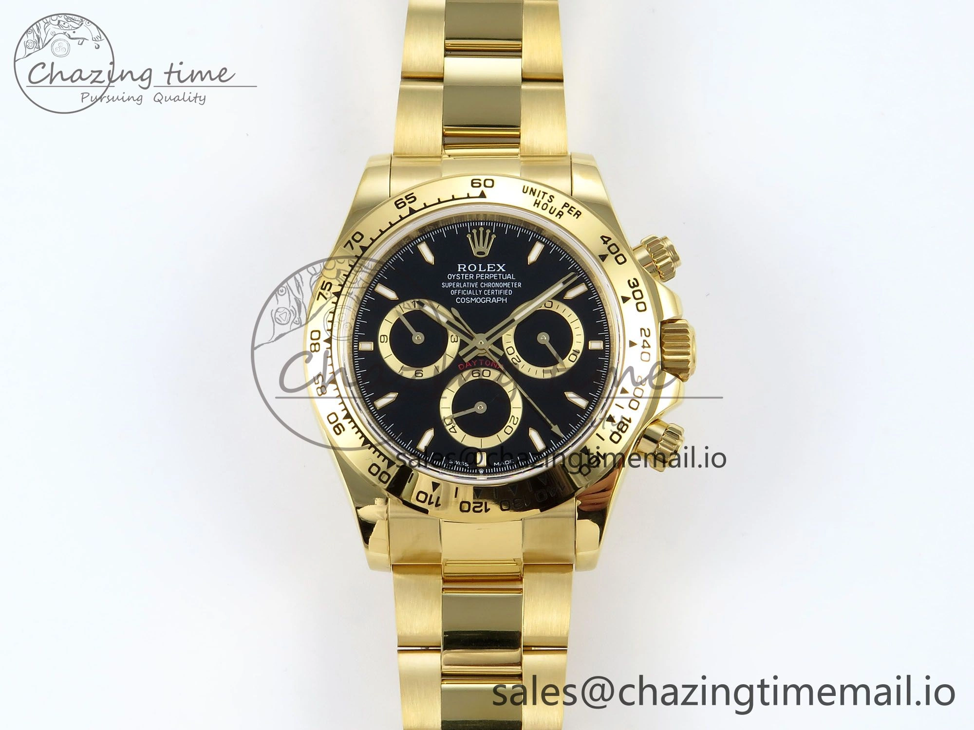 UrbanStyle Daytona 126508 QF 1:1 Best Edition Black Dial on YG Braclet SH4131 V 706