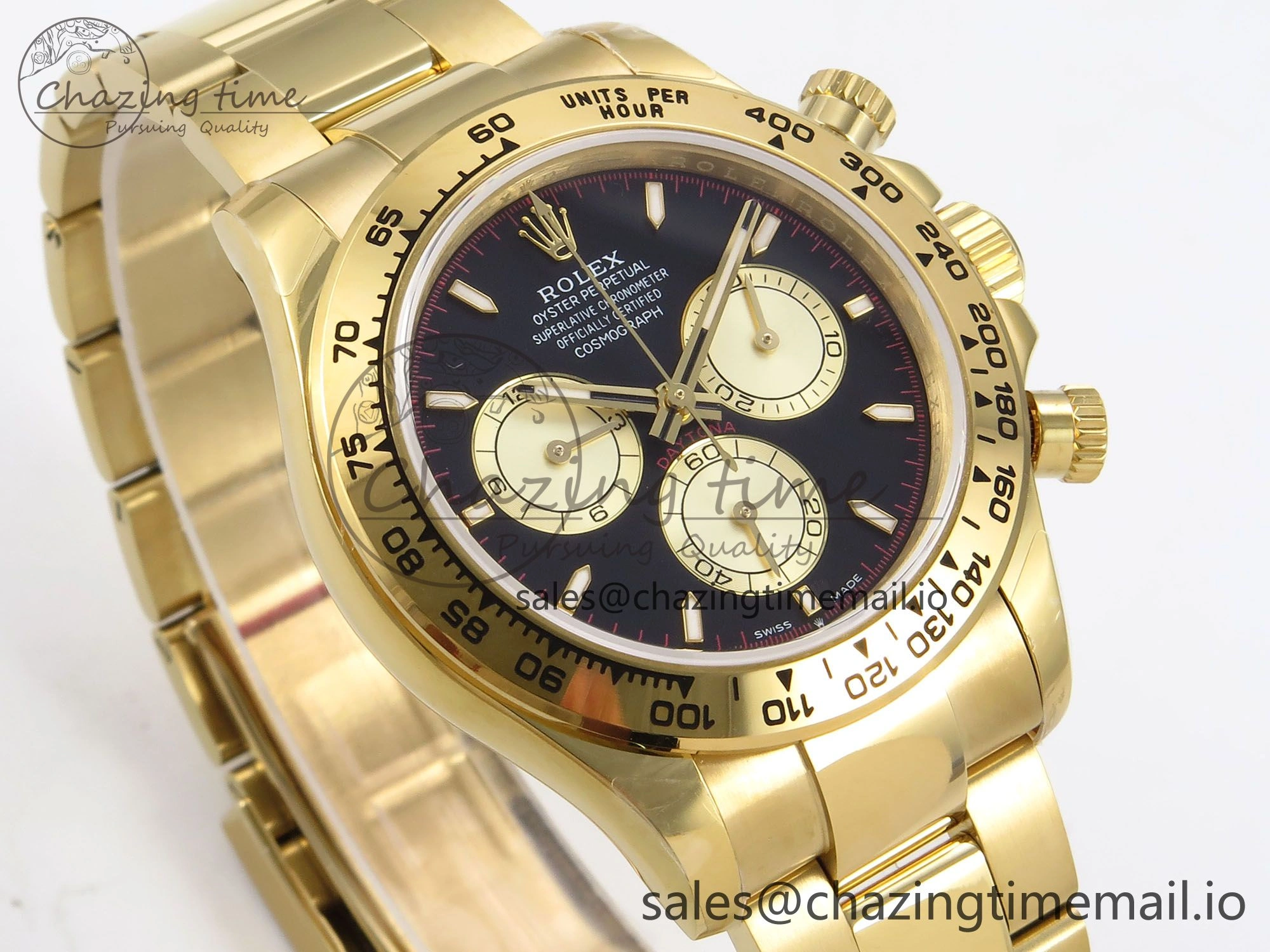 SunProtective Daytona 126508 QF 1:1 Best Edition Black YG Dial on YG Bracelet SH4131 V6 (Gain Weight） 1084