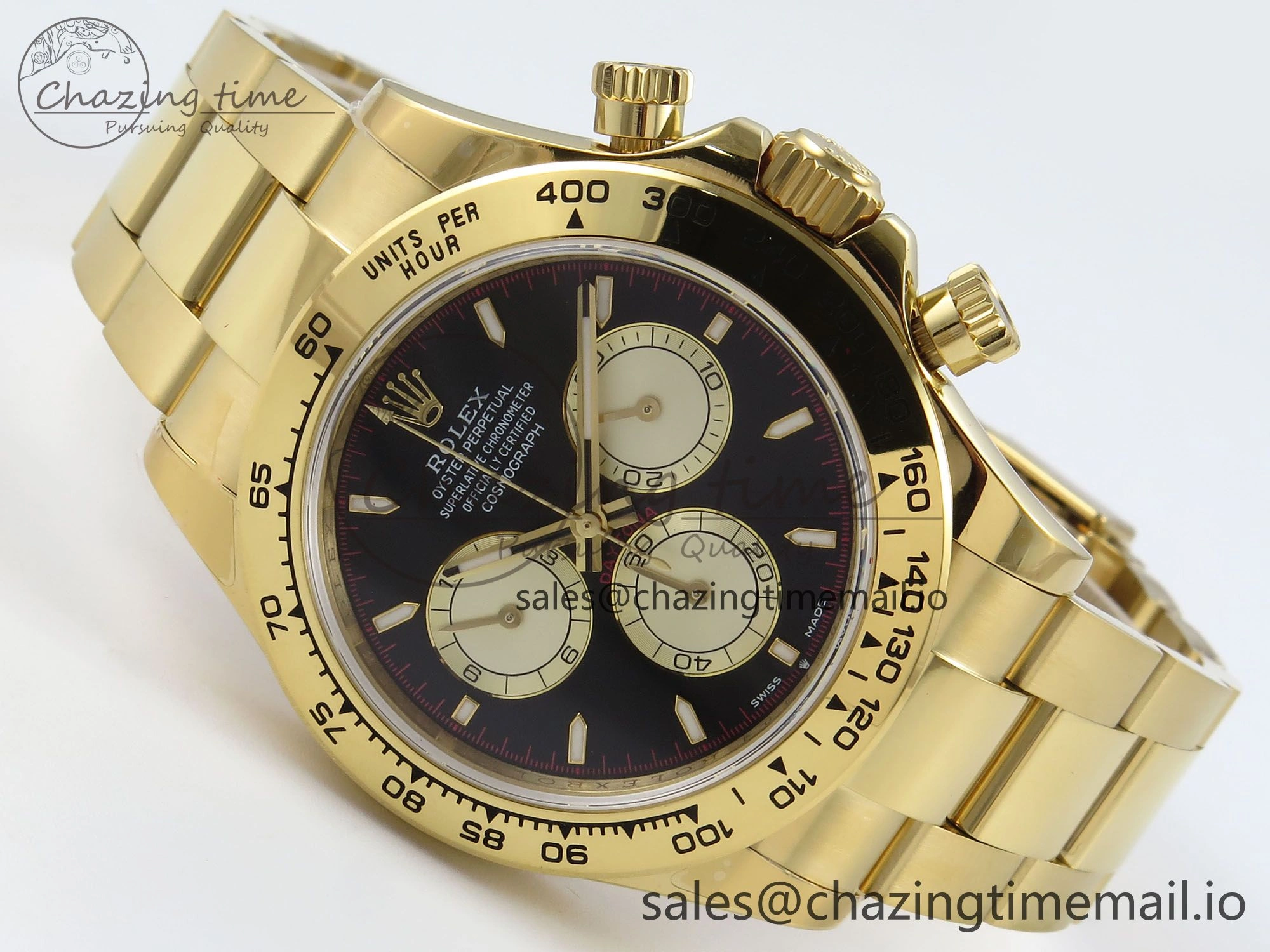 Daytona 126508 QF 1:1 Best Edition Black YG Dial on YG Braclet SH4131 V Vibrant 709