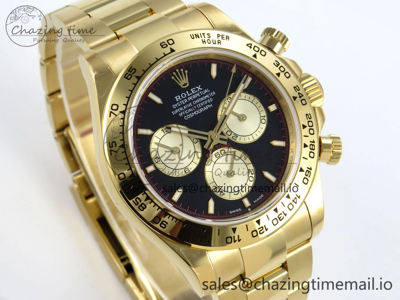 Daytona 126508 QF 1:1 Best Edition Black YG Dial on YG Braclet SH4131 V Vibrant 709