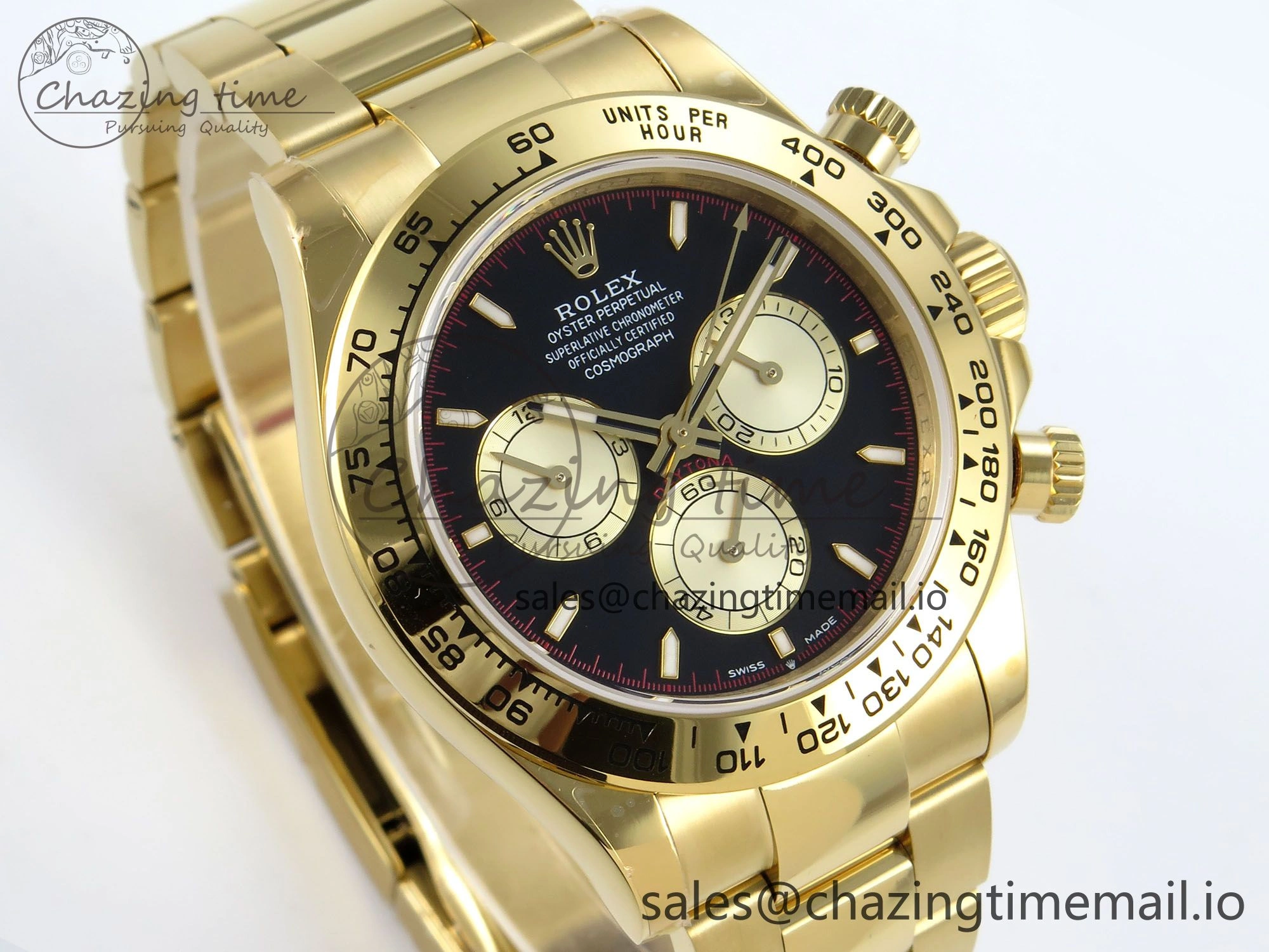 Daytona 126508 QF 1:1 Best Edition Black YG Dial on YG Braclet SH4131 V Vibrant 709