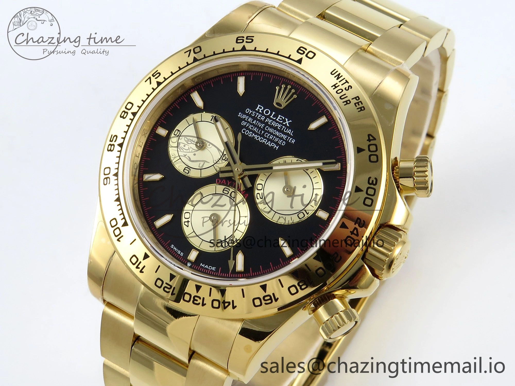 Daytona 126508 QF 1:1 Best Edition Black YG Dial on YG Braclet SH4131 V Vibrant 709