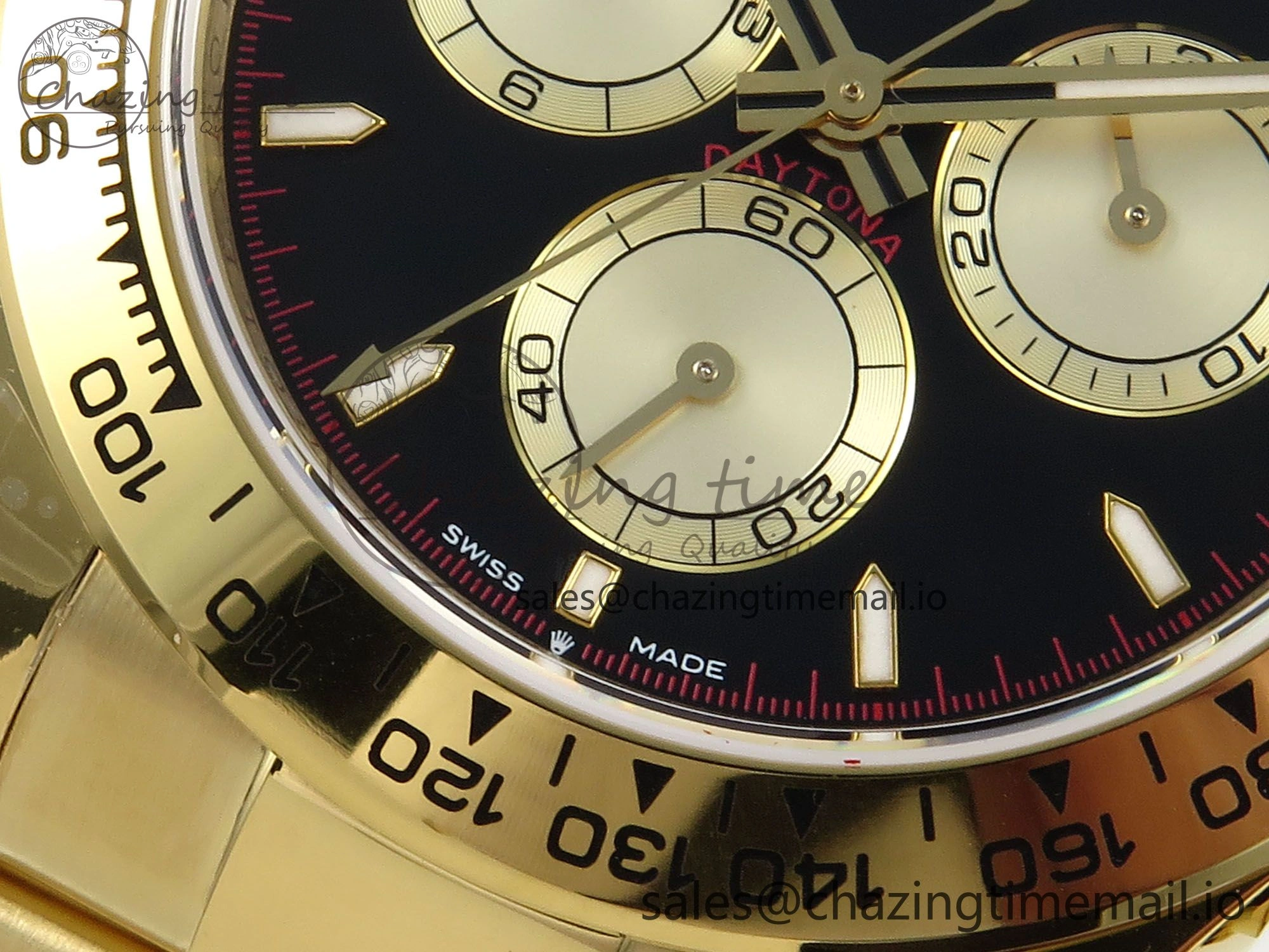 Daytona 126508 QF 1:1 Best Edition Black YG Dial on YG Braclet SH4131 V Vibrant 709