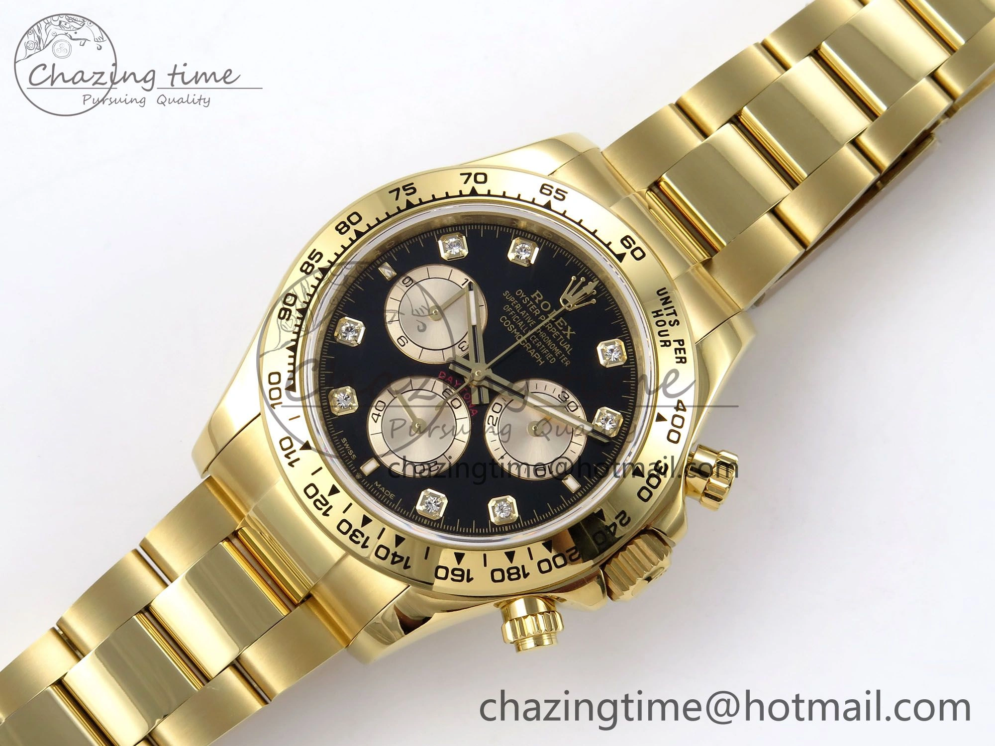 ZeroBulk Daytona 126508 QF 1:1 Best Edition Black YG Diamonds Dial on YG Braclet SH4131 V 1314