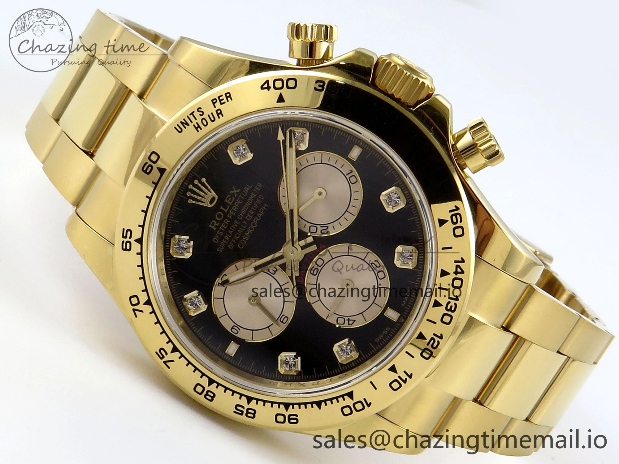 Effortless Daytona 126508 QF 1:1 Best Edition Black YG Diamonds Dial on YG Braclet SH4131 V 710